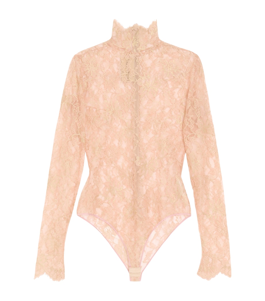 Valentino Womens Floral Lace Bodysuit Image 1