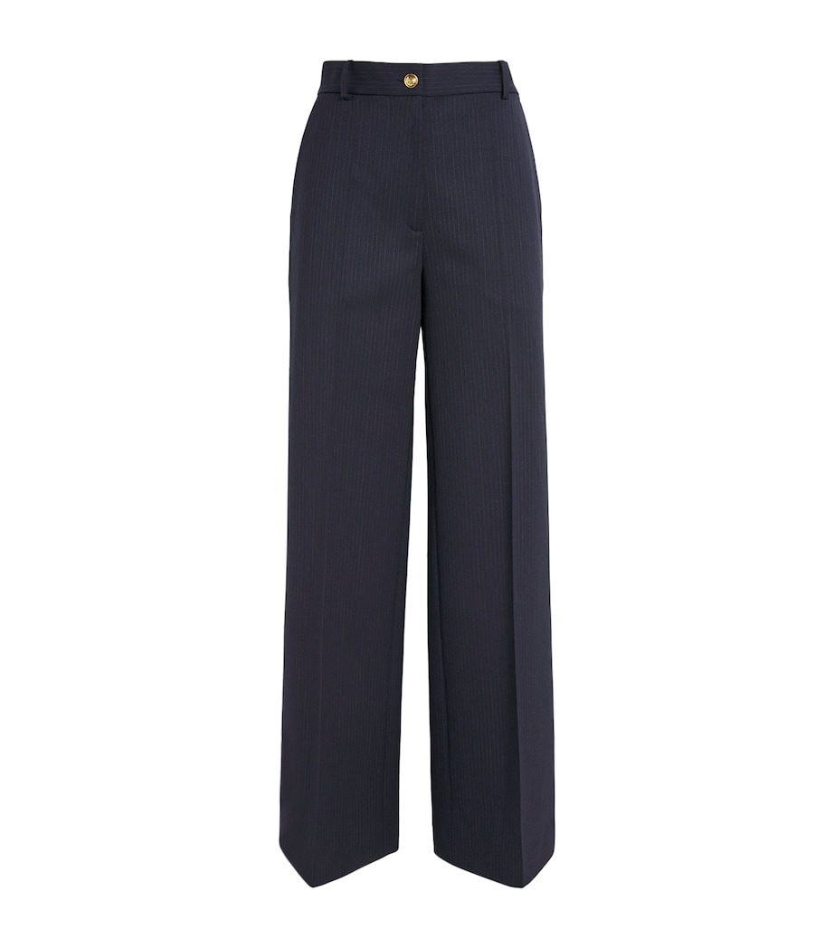 Wool-Blend Straight Leg Trousers NAVY BLUE Image 1