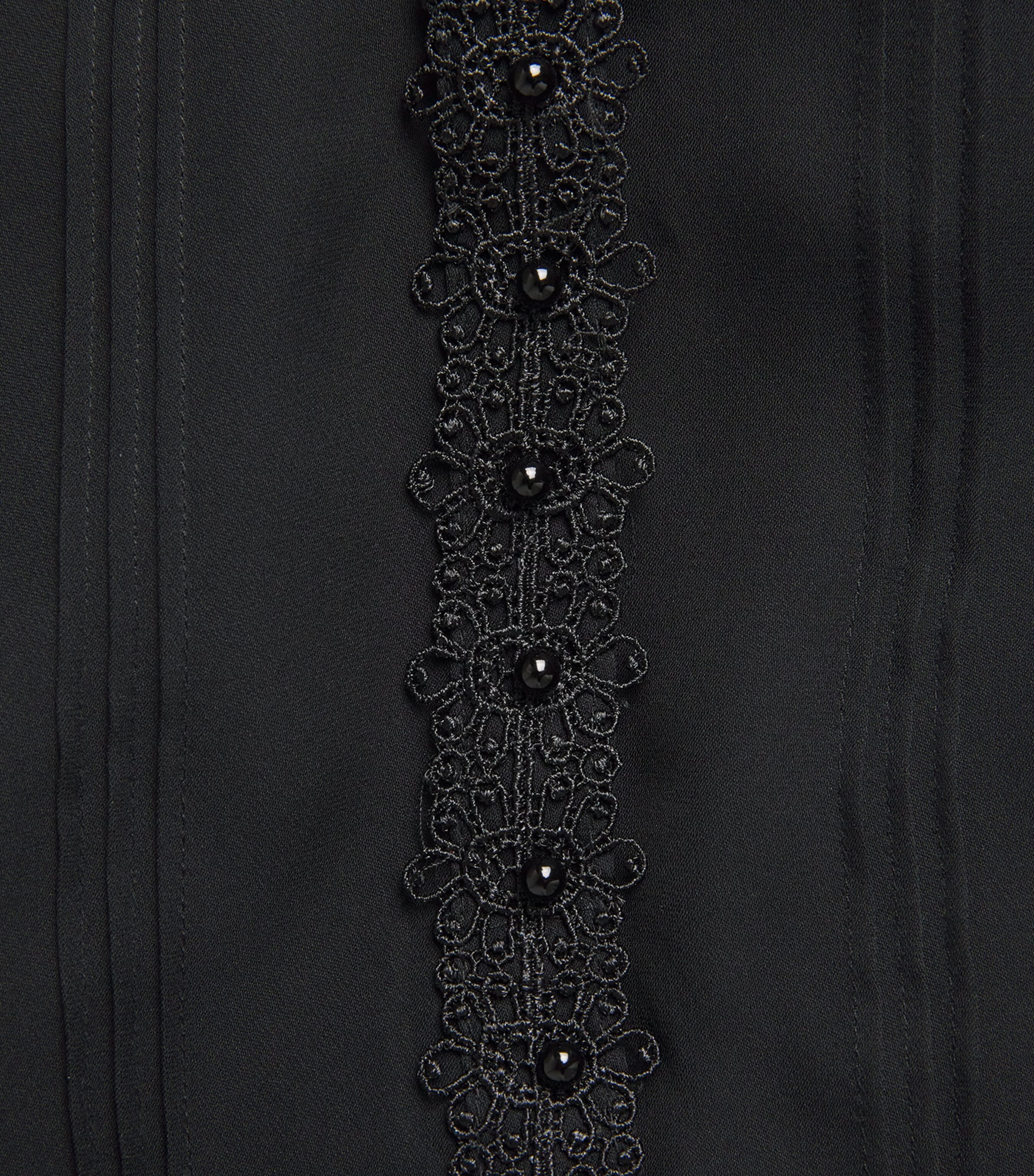 ME+EM Black Silk Lace-Trim Blouse | Harrods UK
