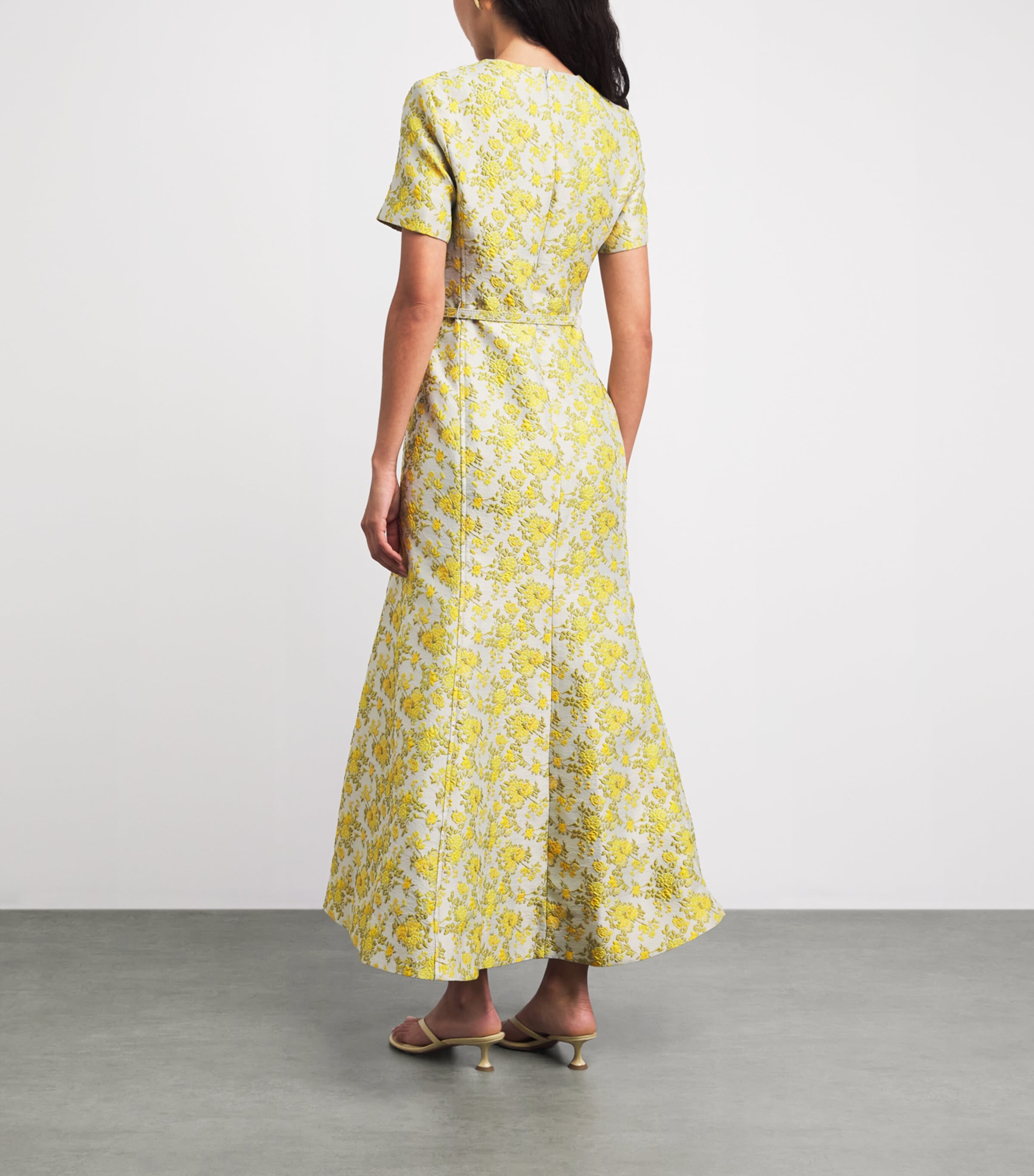 simkhai yellow beaded dress SIMKHAI Women's Rhiannon Jersey Midi Dress in Sunglow, Size 8 main image 0