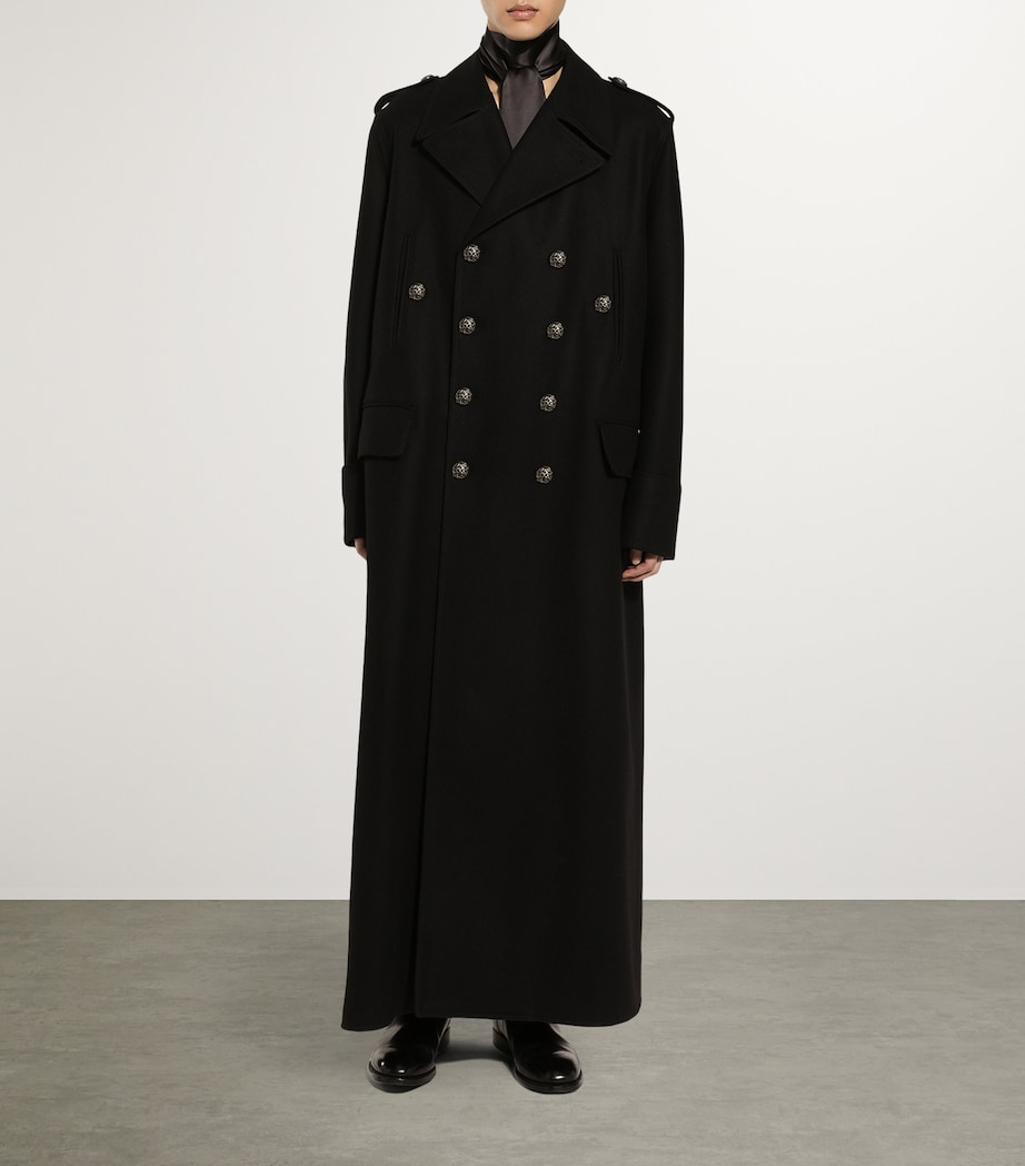 Wool Miltary Coat N0000-BLACK Image 2