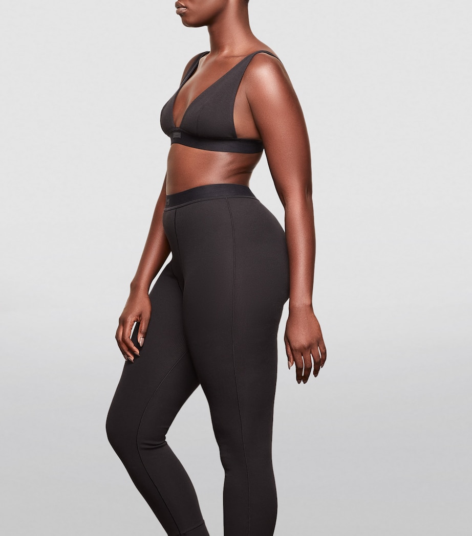 Skims Womens Ribbed Leggings Soot Image 5