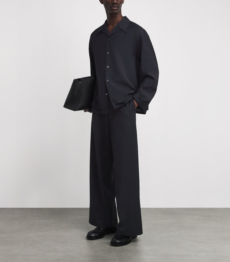 Le 17 Septembre Camp Collar Oversized Shirt Navy Image 2