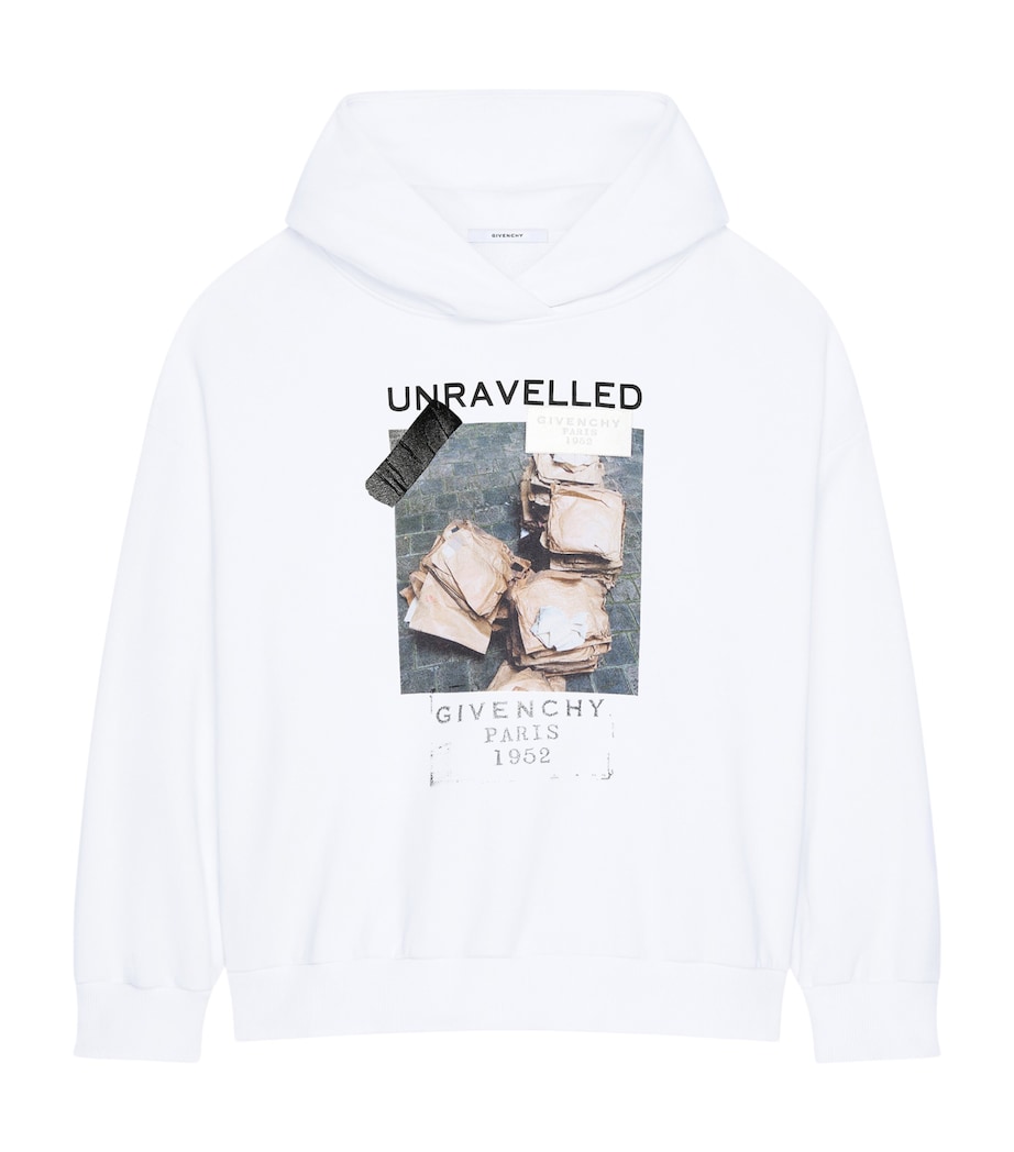 Cotton Printed Hoodie WHITE Image 1