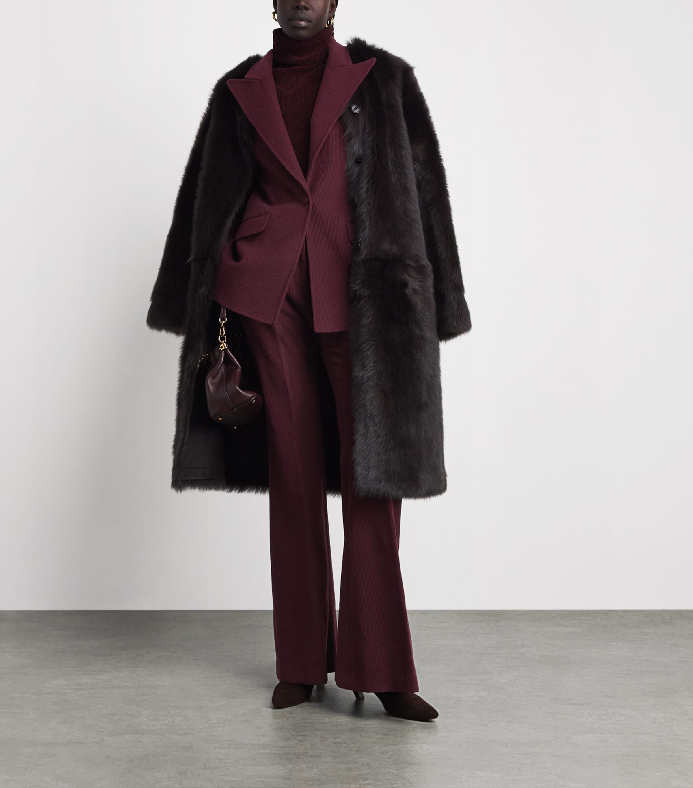 Gabriela Hearst Womens Cashmere-Wool Flared Rhein Trousers Plu Plum Image 2