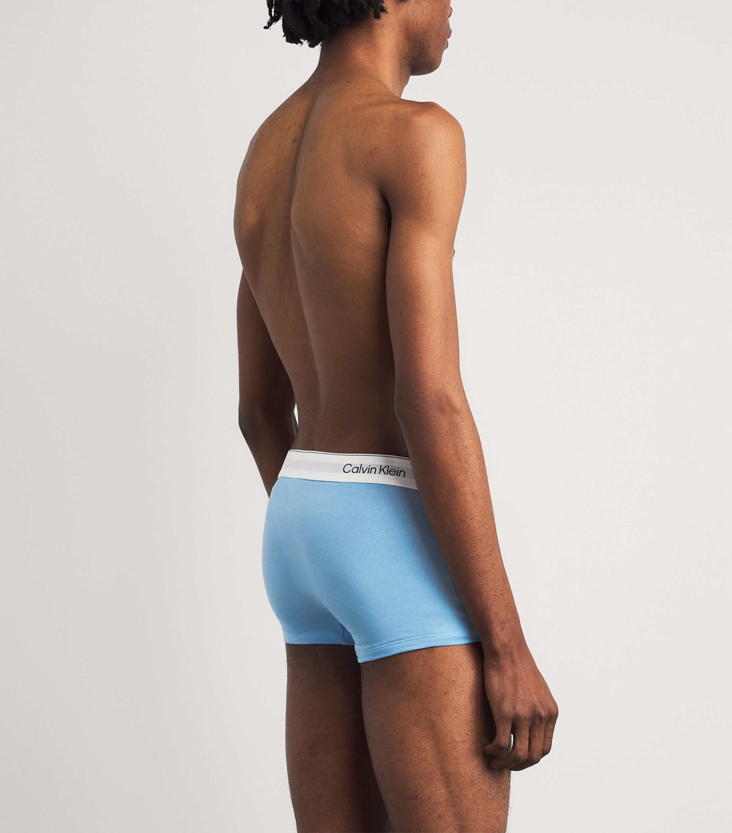 Calvin Klein Mens Cotton Stretch Icon Trunks (Pack of 3) Tkm Pink/blue/grey Image 3