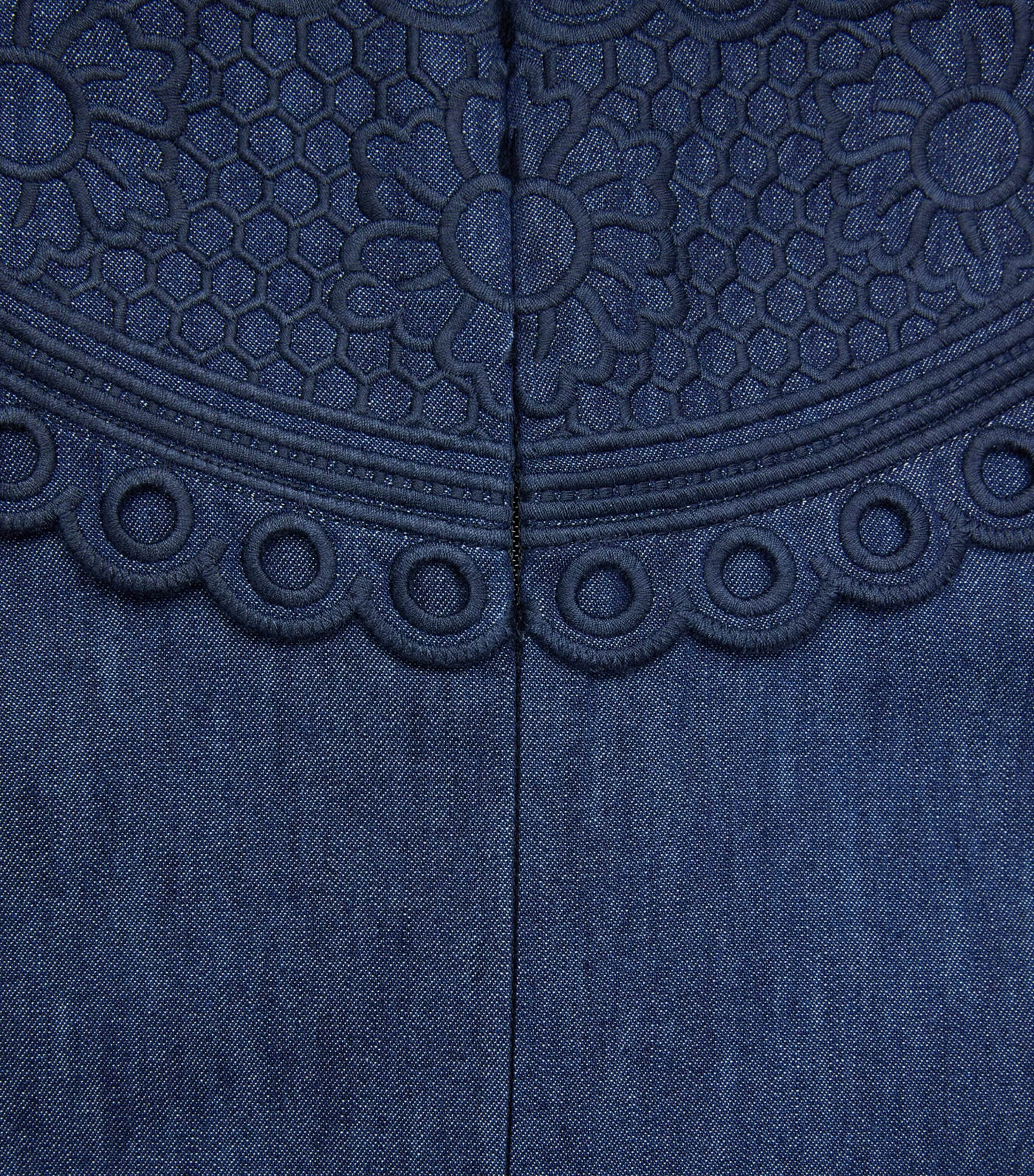 Zimmermann Womens Denim Broderie Mahon Blouse Ink Ink Image 6