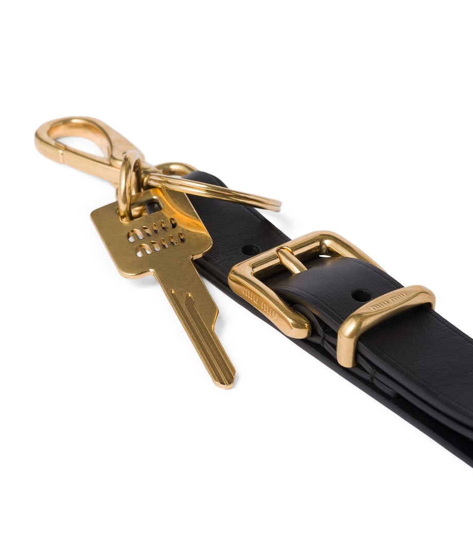 Miu Miu Leather Buckle Keyring Image 3