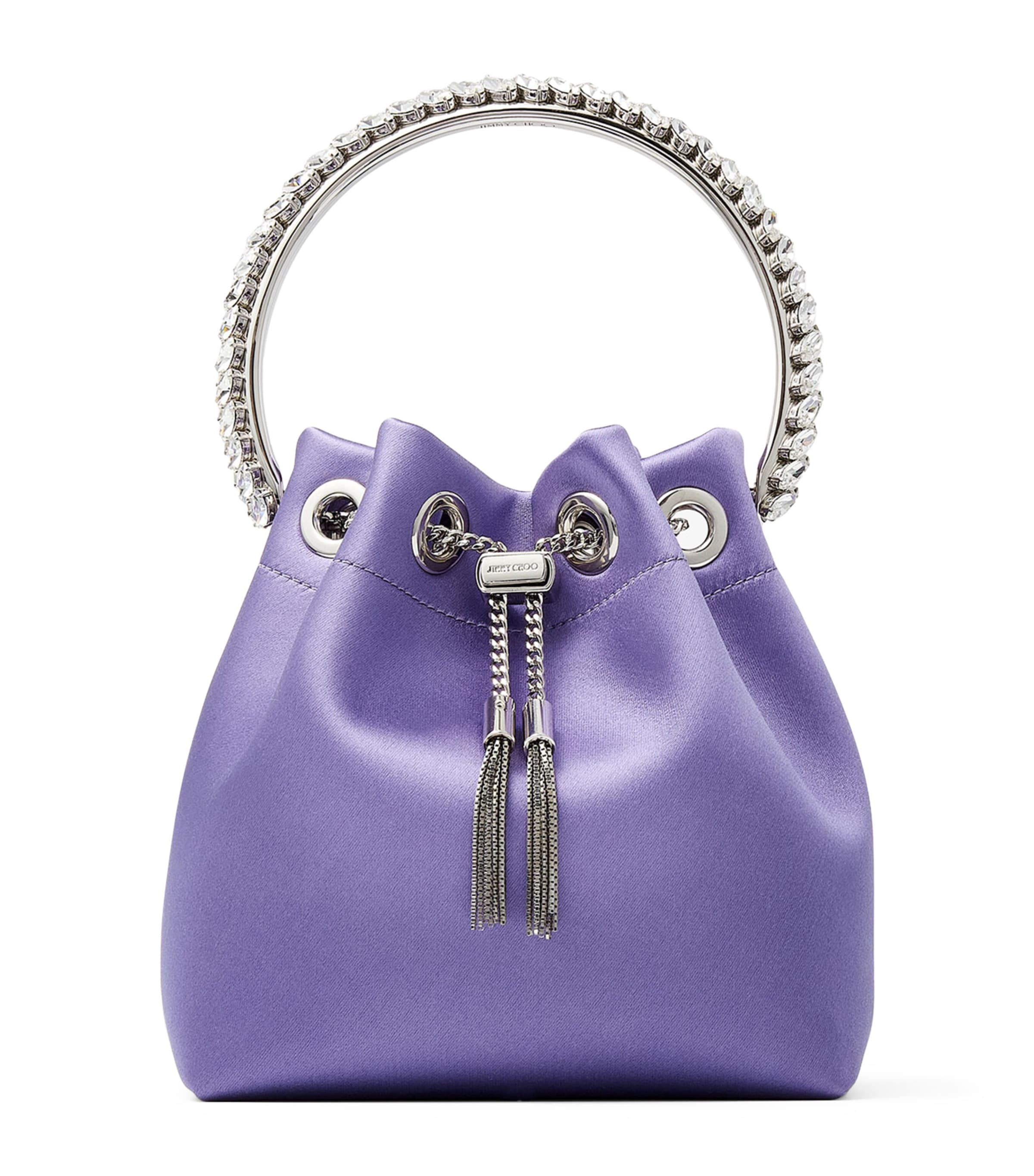 Jimmy Choo Bon Bon Satin Top-handle Bag In Purple