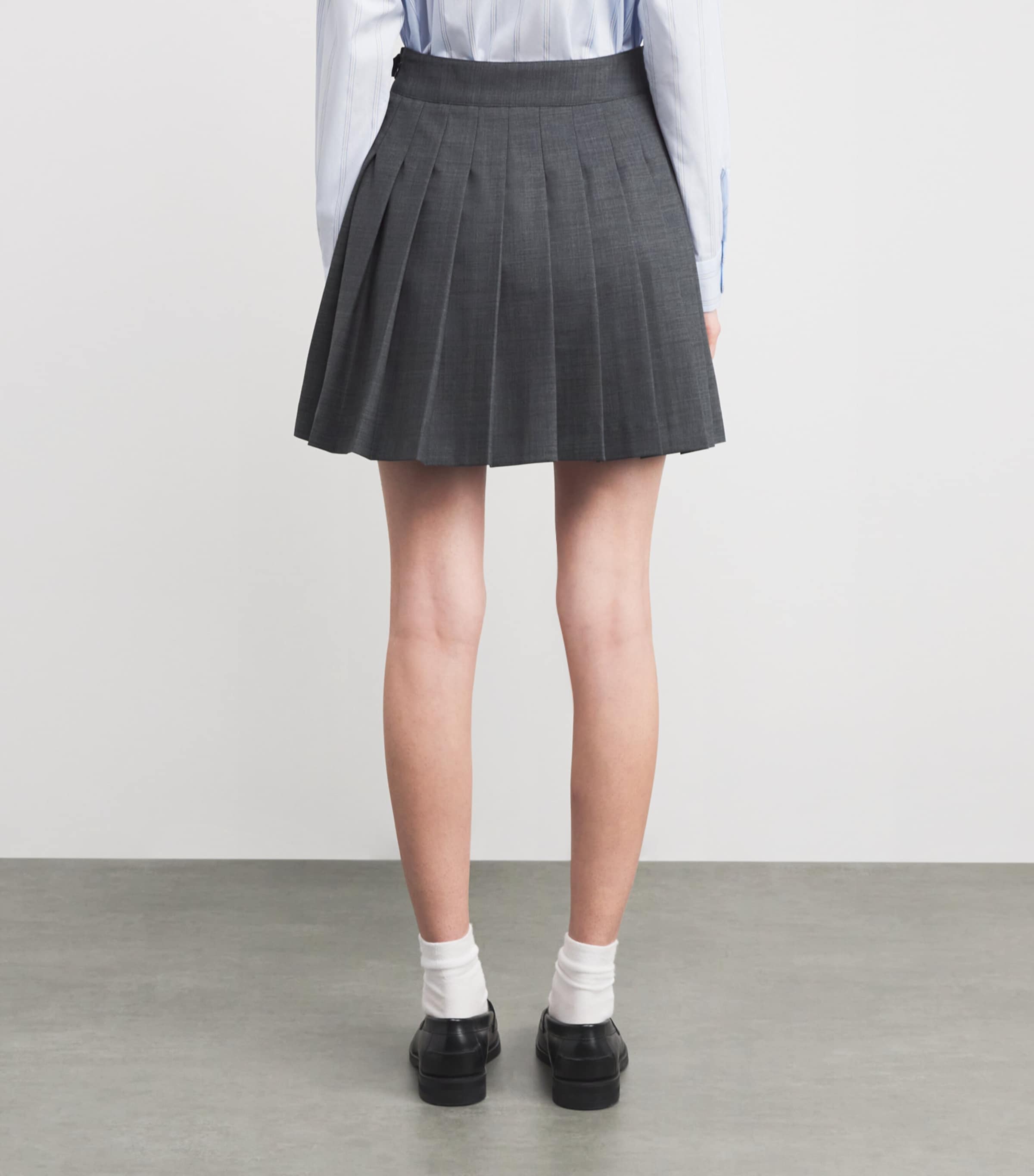 Wool-Blend Pleated Mini Skirt ANTHRACITE Image 4