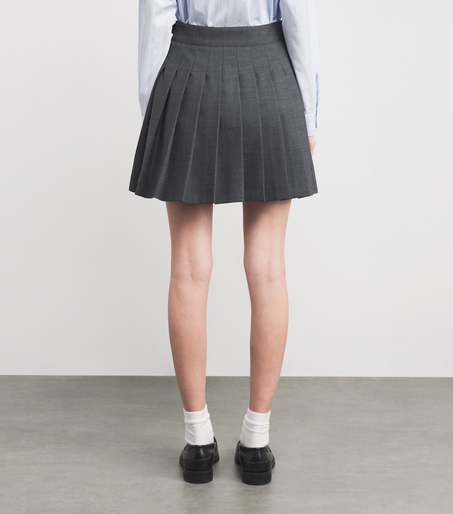 Wool-Blend Pleated Mini Skirt ANTHRACITE Image 4
