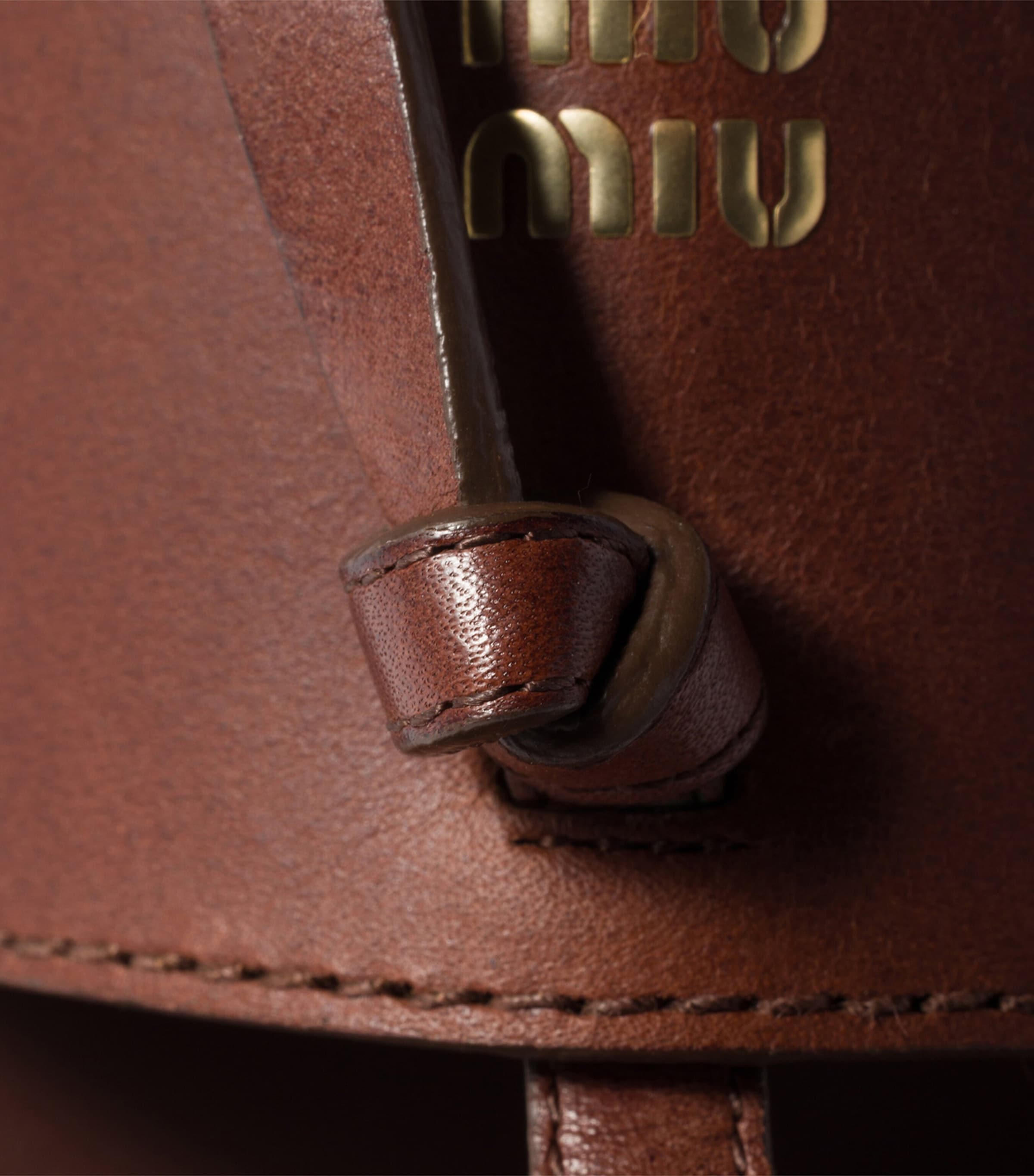 Miu Miu Leather Slingback Sandals Brown Image 4