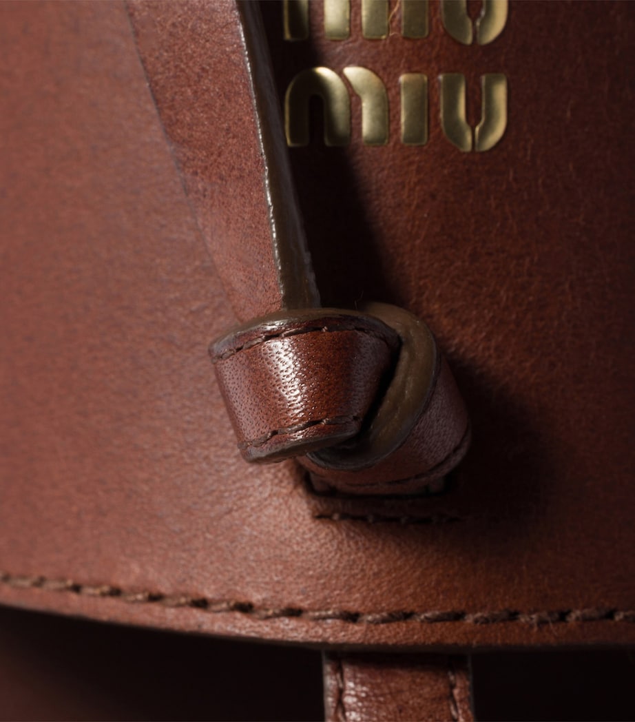 Miu Miu Leather Slingback Sandals Brown Image 4