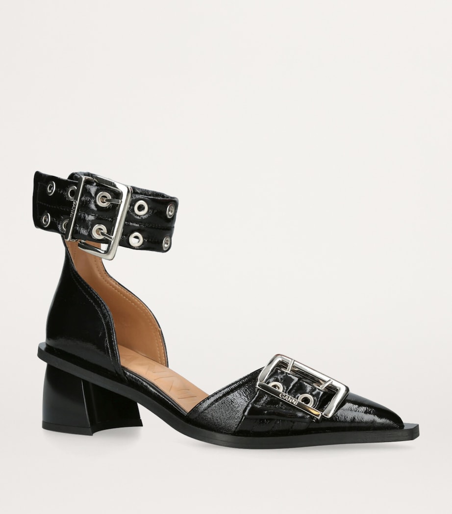 GANNI Chunky Buckle Pumps 50 Black Image 3