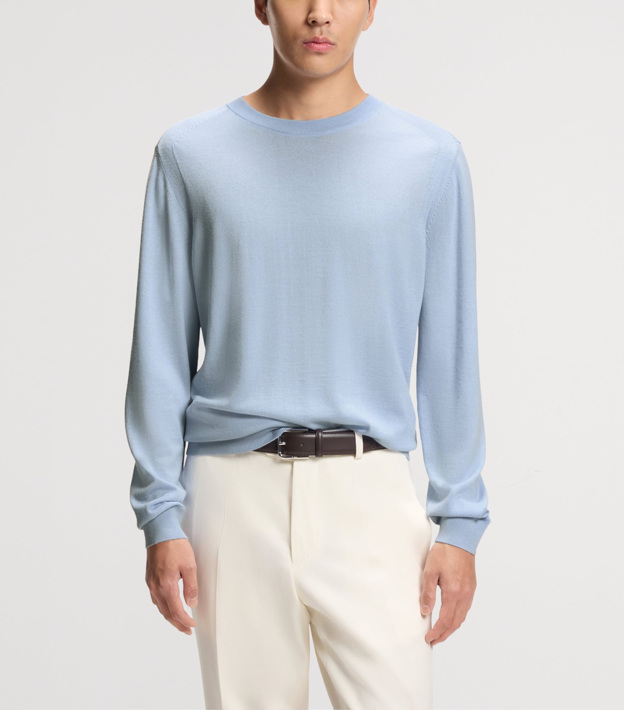 BOSS Mens Wool-Silk-Cashmere Sweater Image 2