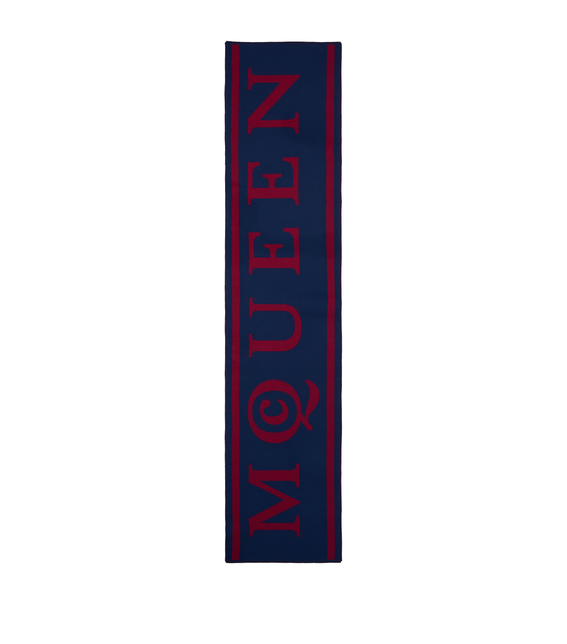 Alexander Mcqueen Wool Logo Scarf In Blue