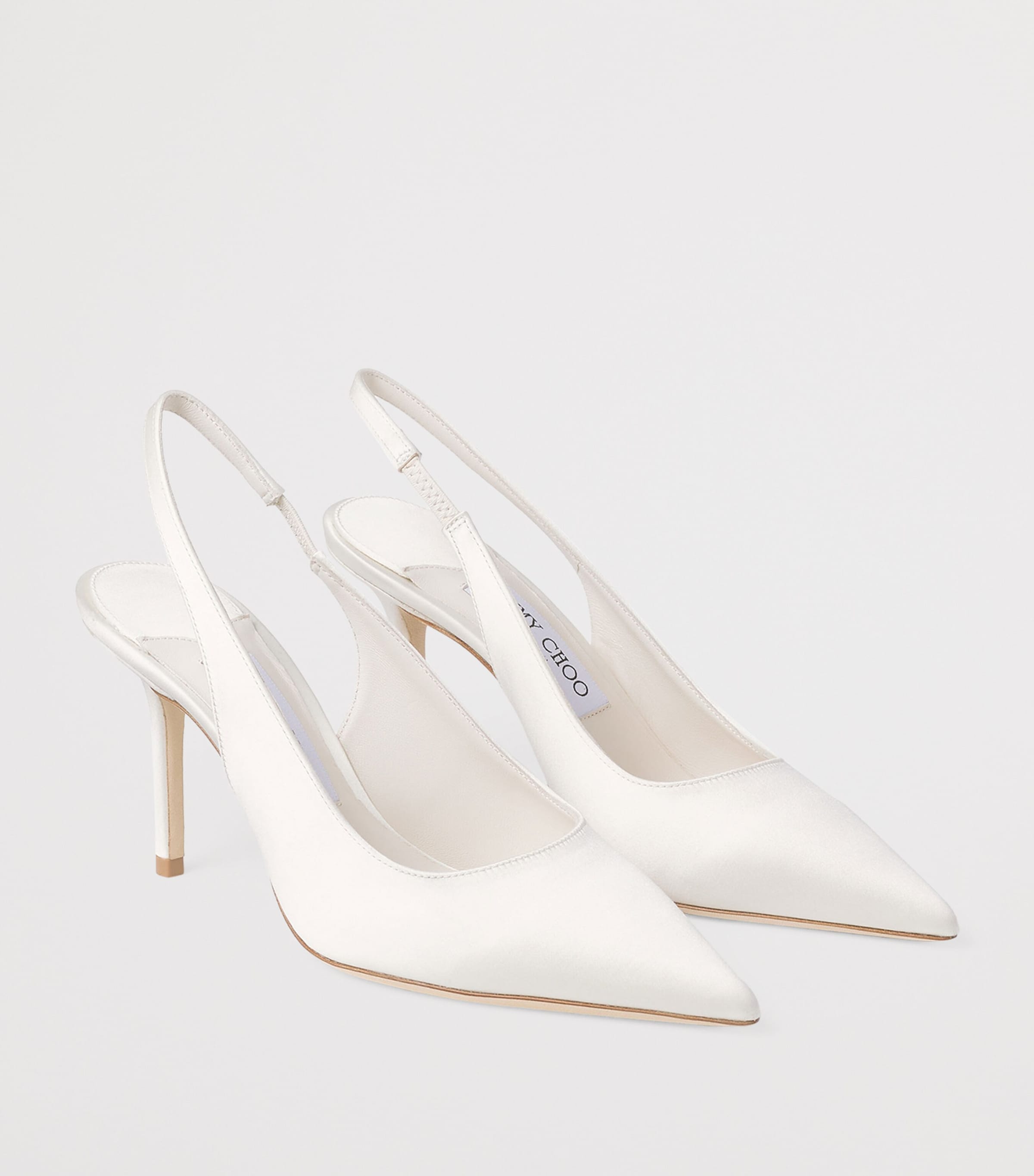 Jimmy Choo Love 85 Satin Slingback Pumps Ivory Image 2