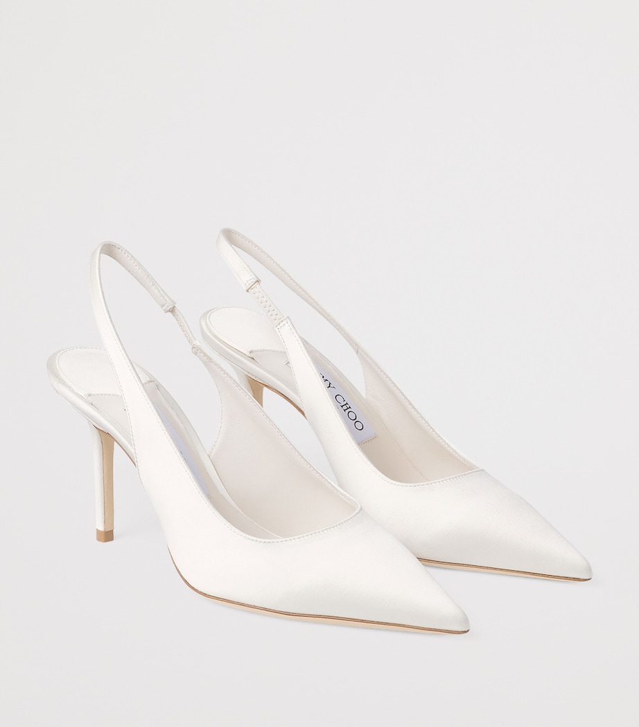 Jimmy Choo Love 85 Satin Slingback Pumps Ivory Image 2