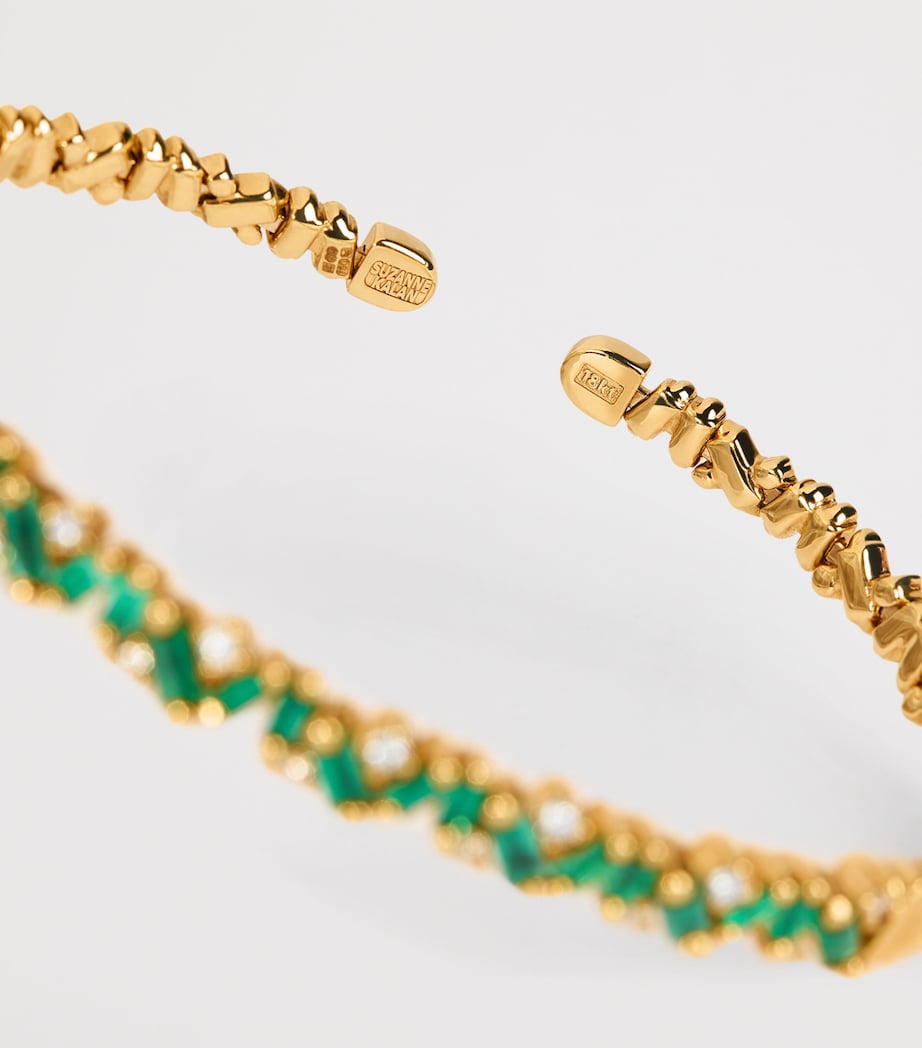 Suzanne Kalan Yellow Gold, Diamond and Emerald Frenzy Reborn Bangle Yg/emer Image 5