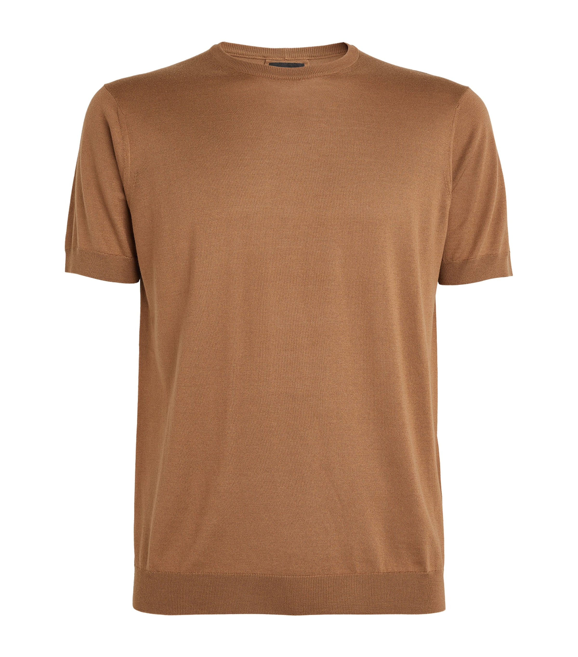 GIORGIO ARMANI SILK-BLEND SHORT-SLEEVE SWEATER 