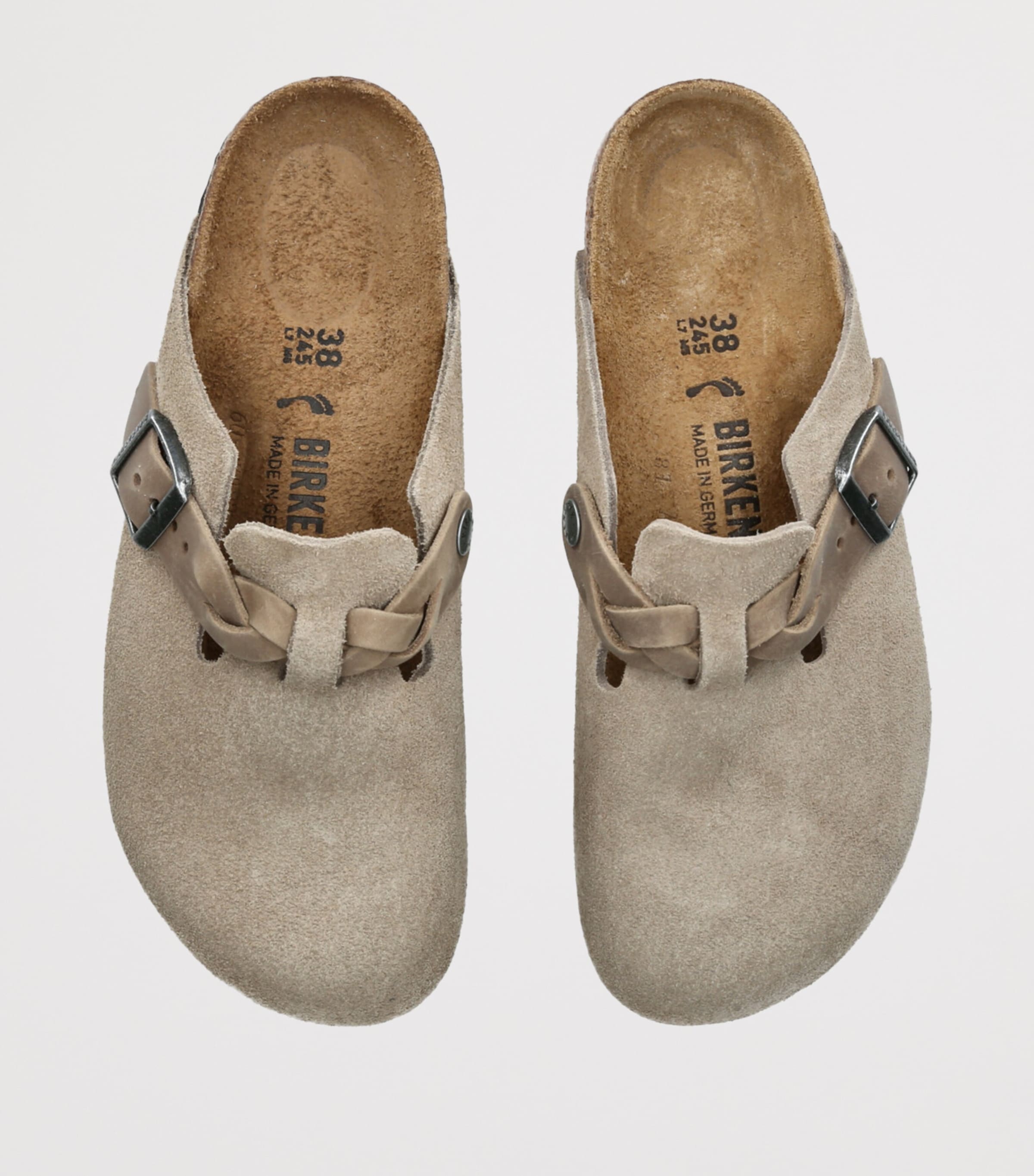 Birkenstock Leather Boston Clogs Taupe Image 4