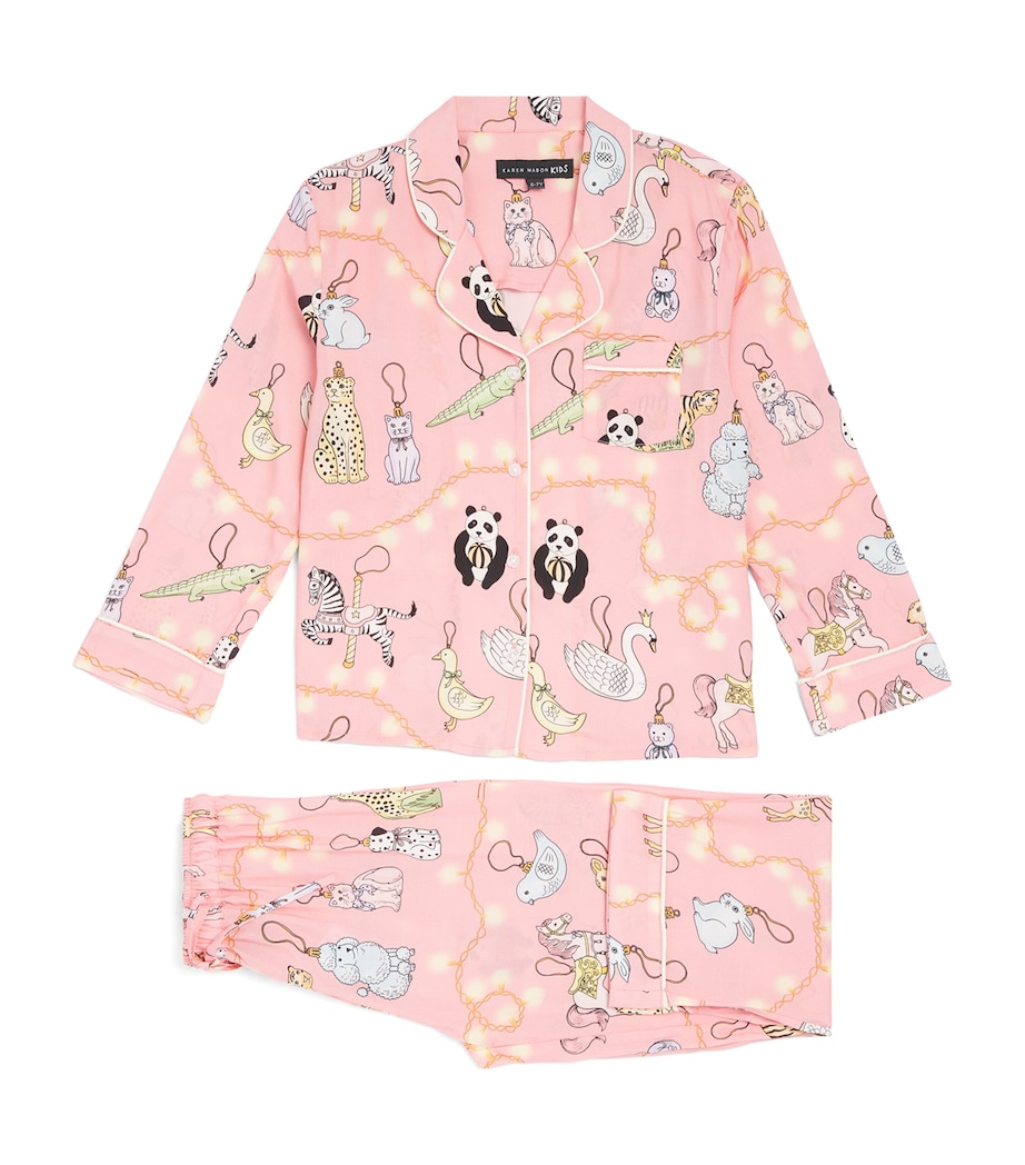 KAREN MABON KIDS Christmas Lights Animals Pyjama Set (2-13 Years) Pink Image 1