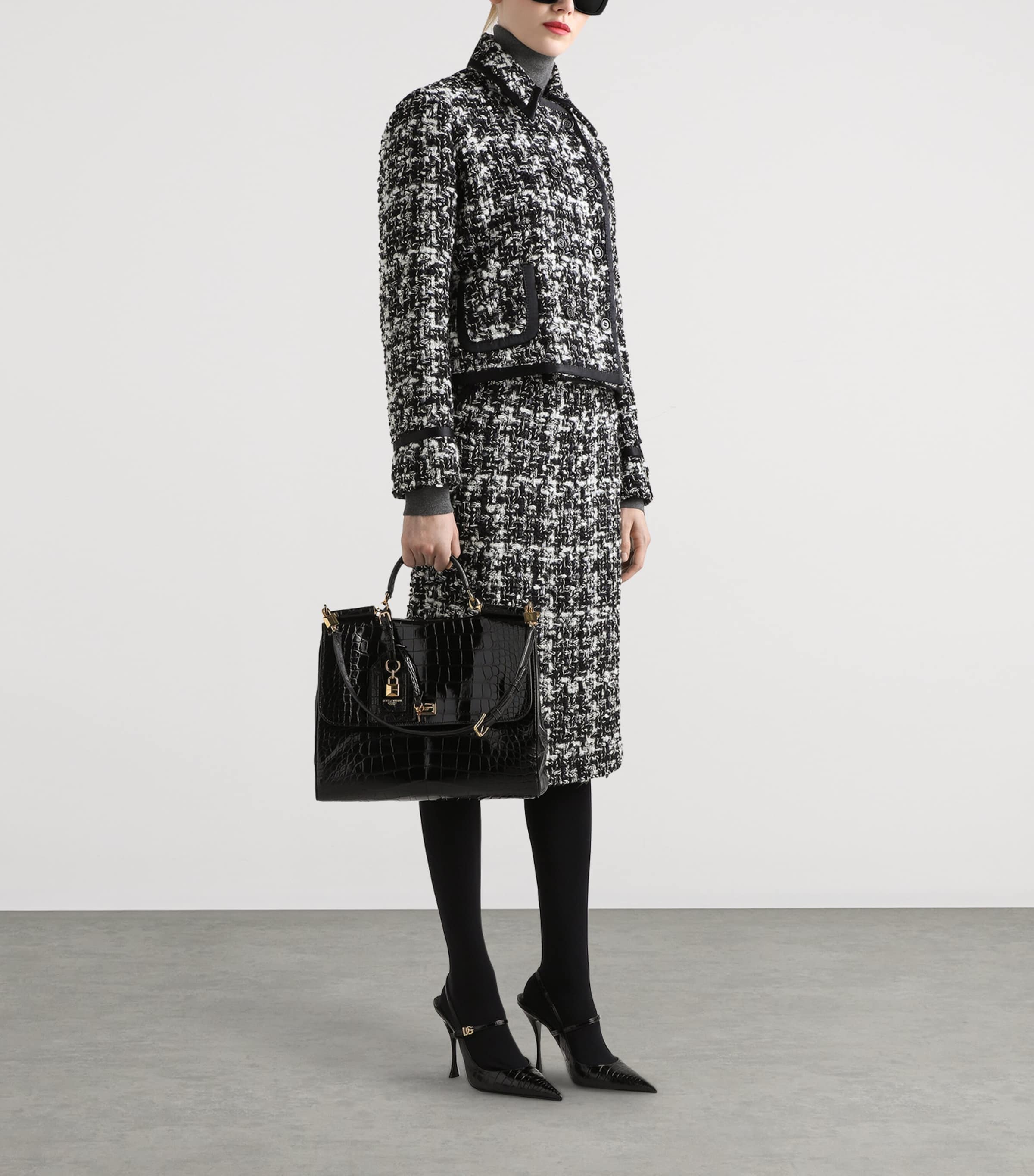 Wool-Blend Check Double-Breasted Jacket S8100-CHECK-TARTAN Image 3