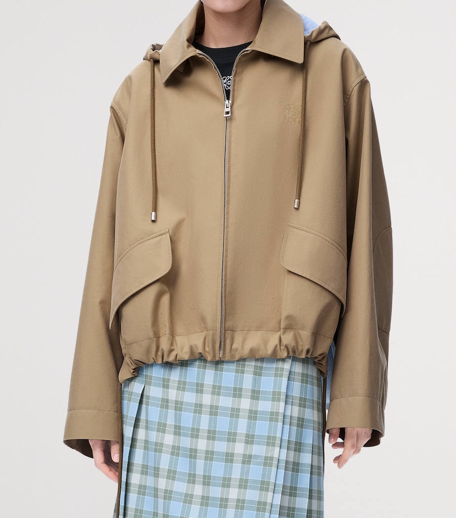 Cotton-Blend Stripe-Detail Parka BEIGE Image 2