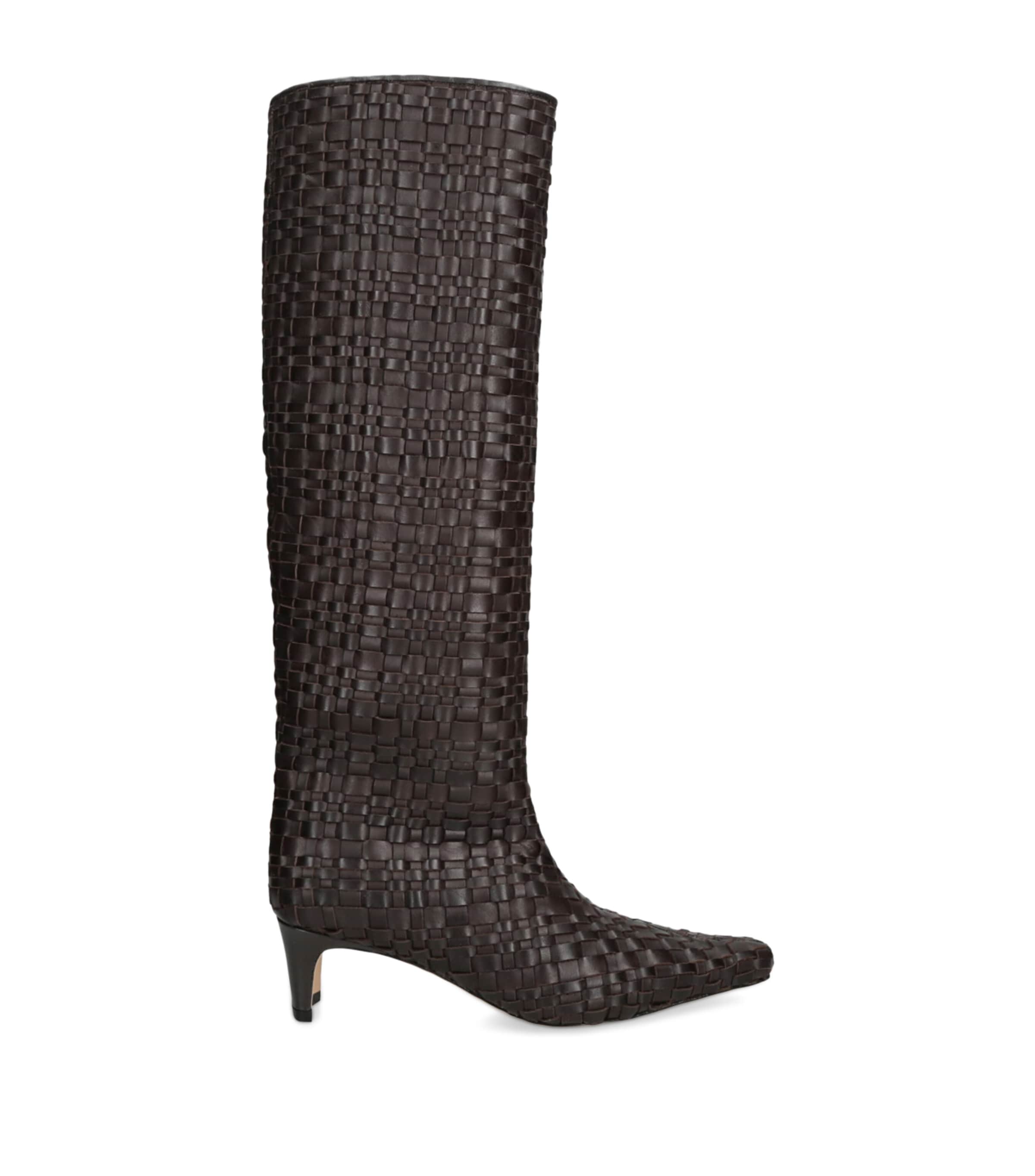Leather Wally Knee-High Boots 90 DARK BROWN Image 1