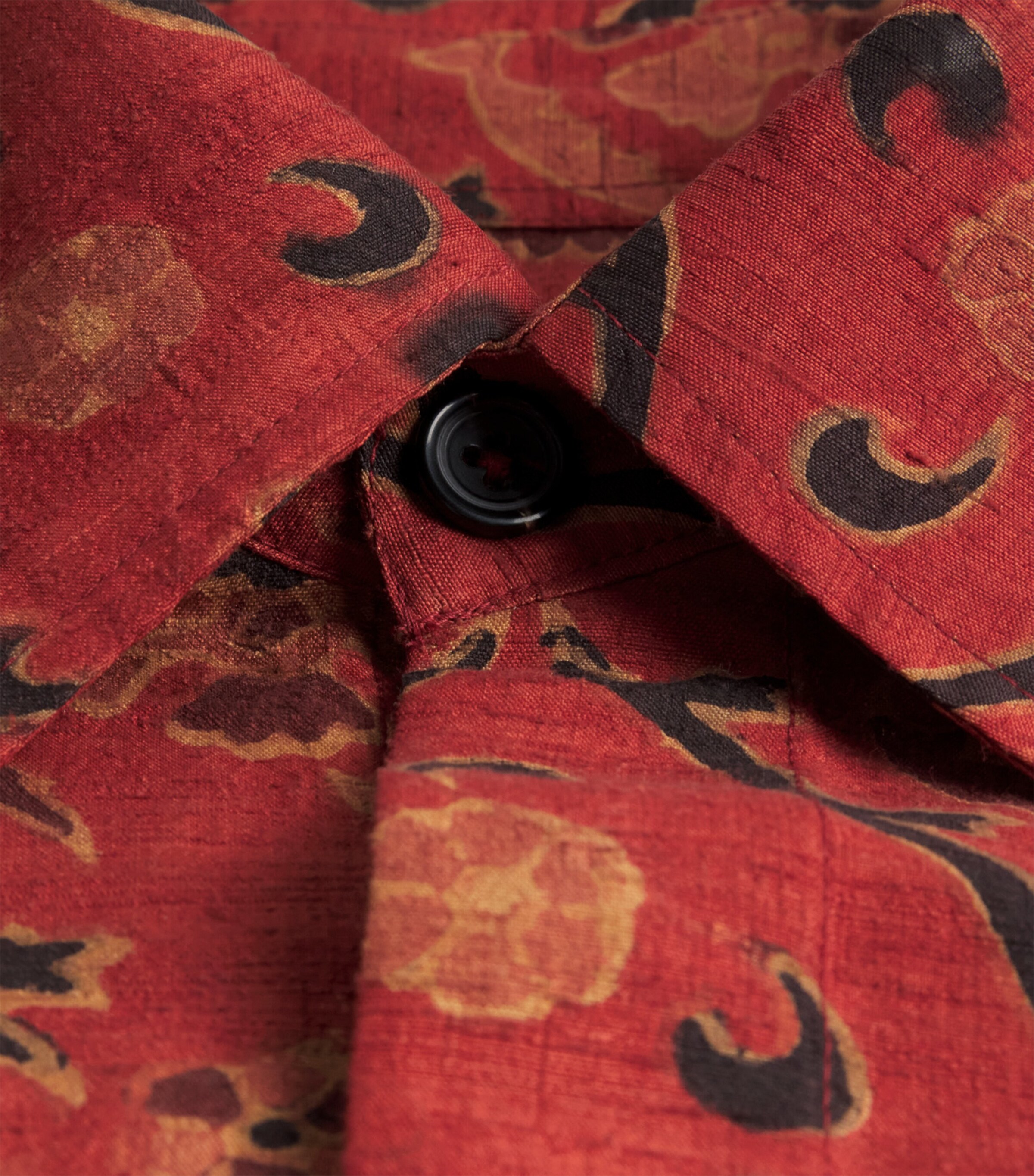Kartik Research Mens Cotton Printed Short-Sleeve Shirt Red/ Black/ Burgundy Image 6