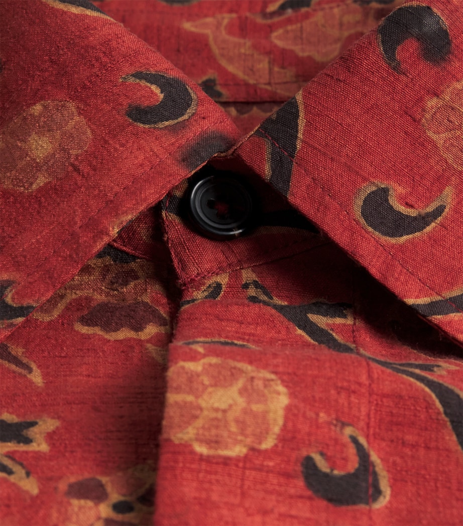 Kartik Research Mens Cotton Printed Short-Sleeve Shirt Red/ Black/ Burgundy Image 6