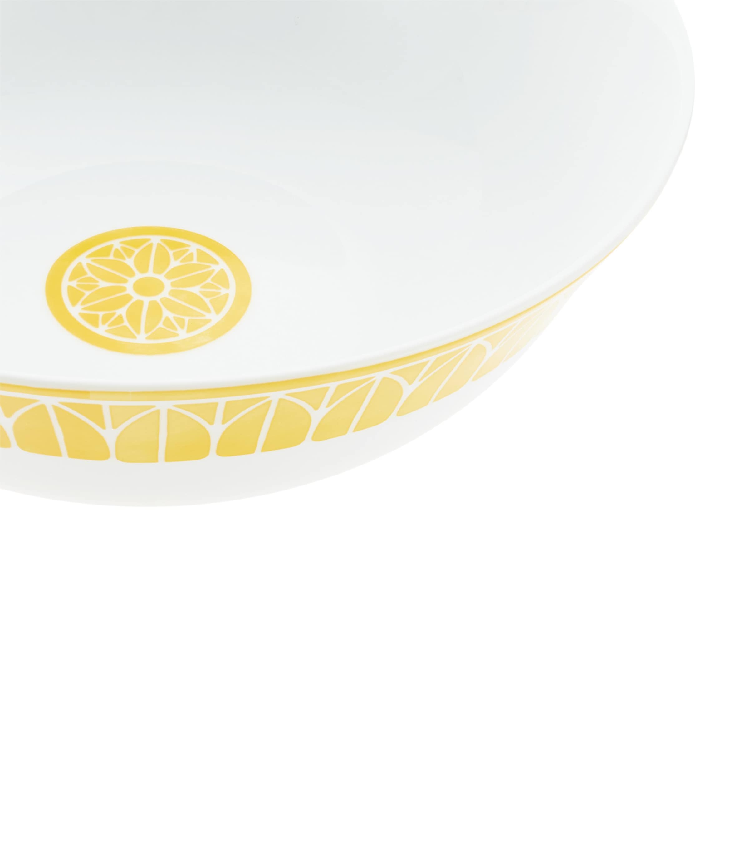 Christofle Porcelain Malmaison Riviera Salad Bowl White/yellow Image 3