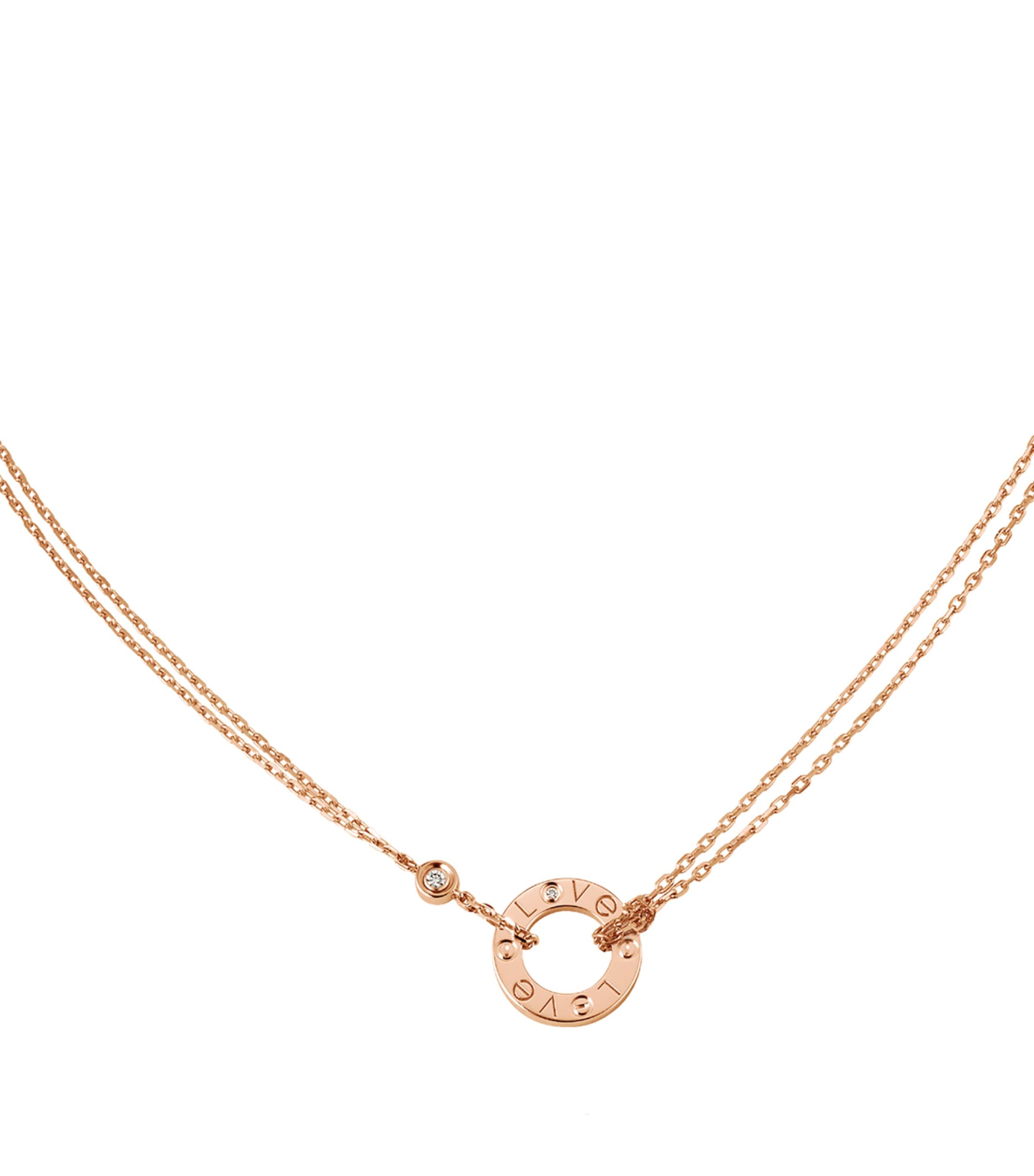 Rose Gold and Diamond LOVE Necklace ROSE GOLD Image 1