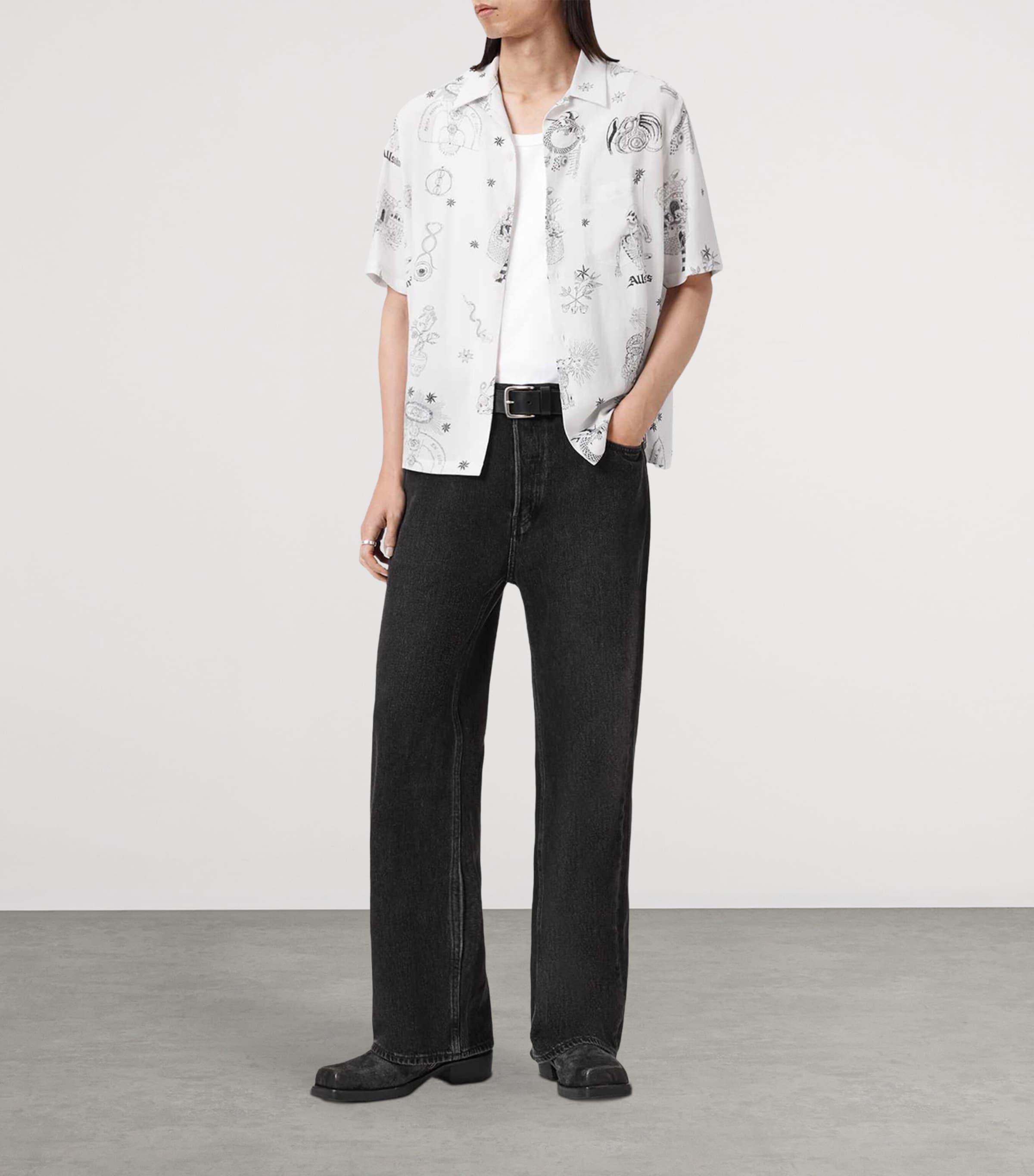 AllSaints Mens Printed Terra Shirt Ecru Image 2