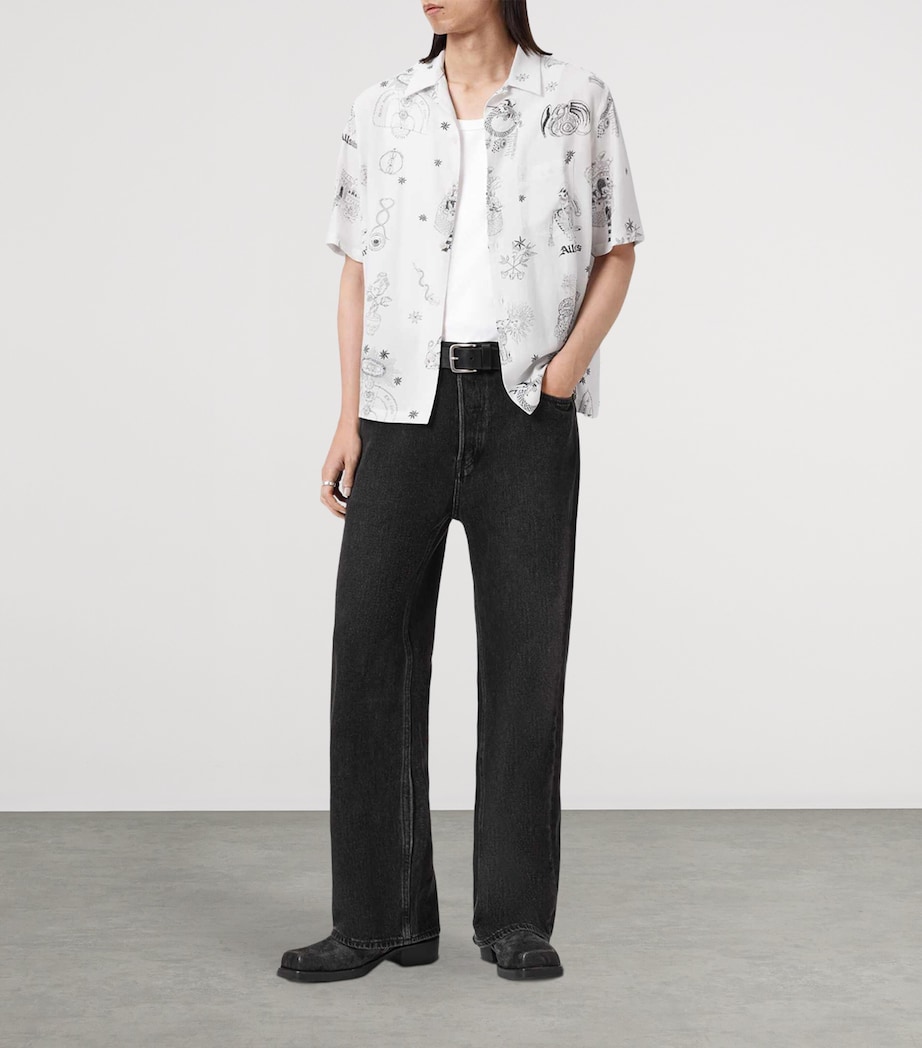 AllSaints Mens Printed Terra Shirt Ecru Image 2