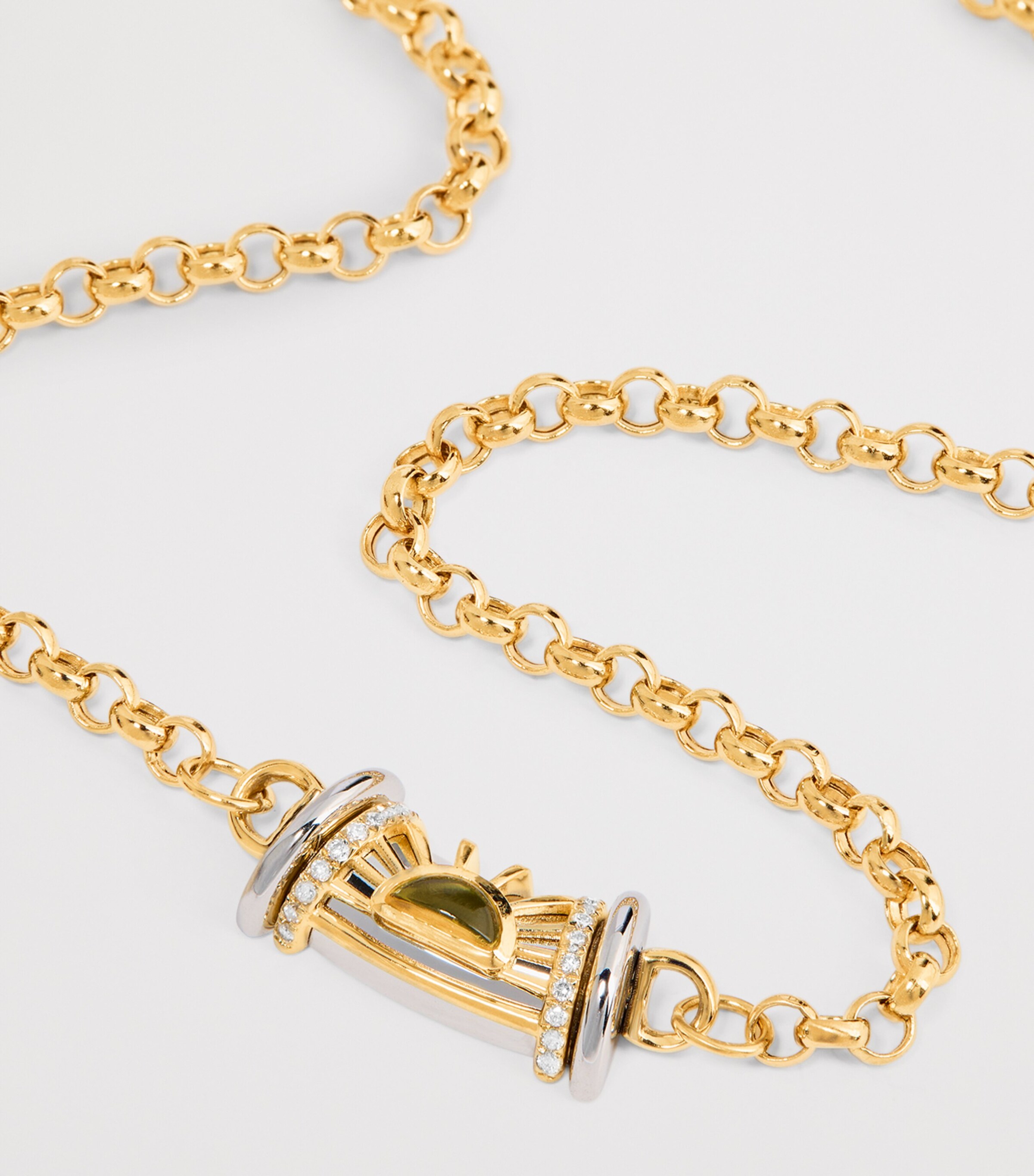 L'ATELIER NAWBAR Small Yellow Gold, Diamond and Topaz Lot N*91 Warrior Dawn Necklace Yellow Gold Image 5