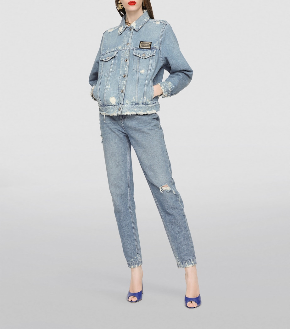 Distressed Denim Jacket S9001-COMBINED COLOU Image 3