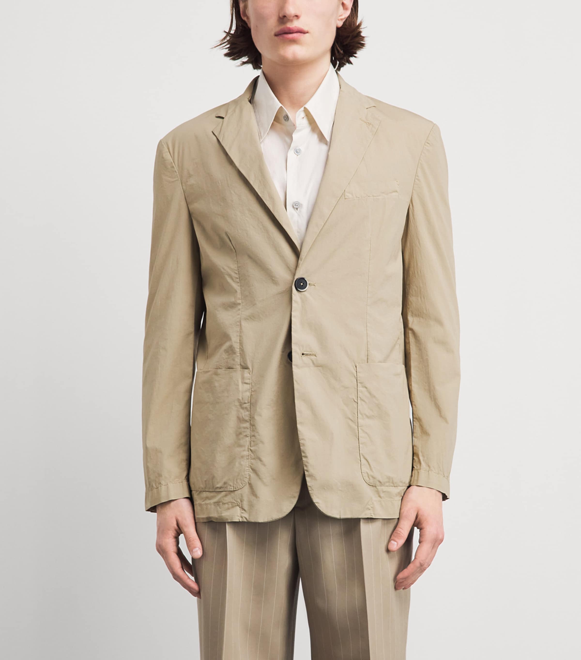 Barena Mens Stretch-Cotton Borgo Jacket Beige Image 4