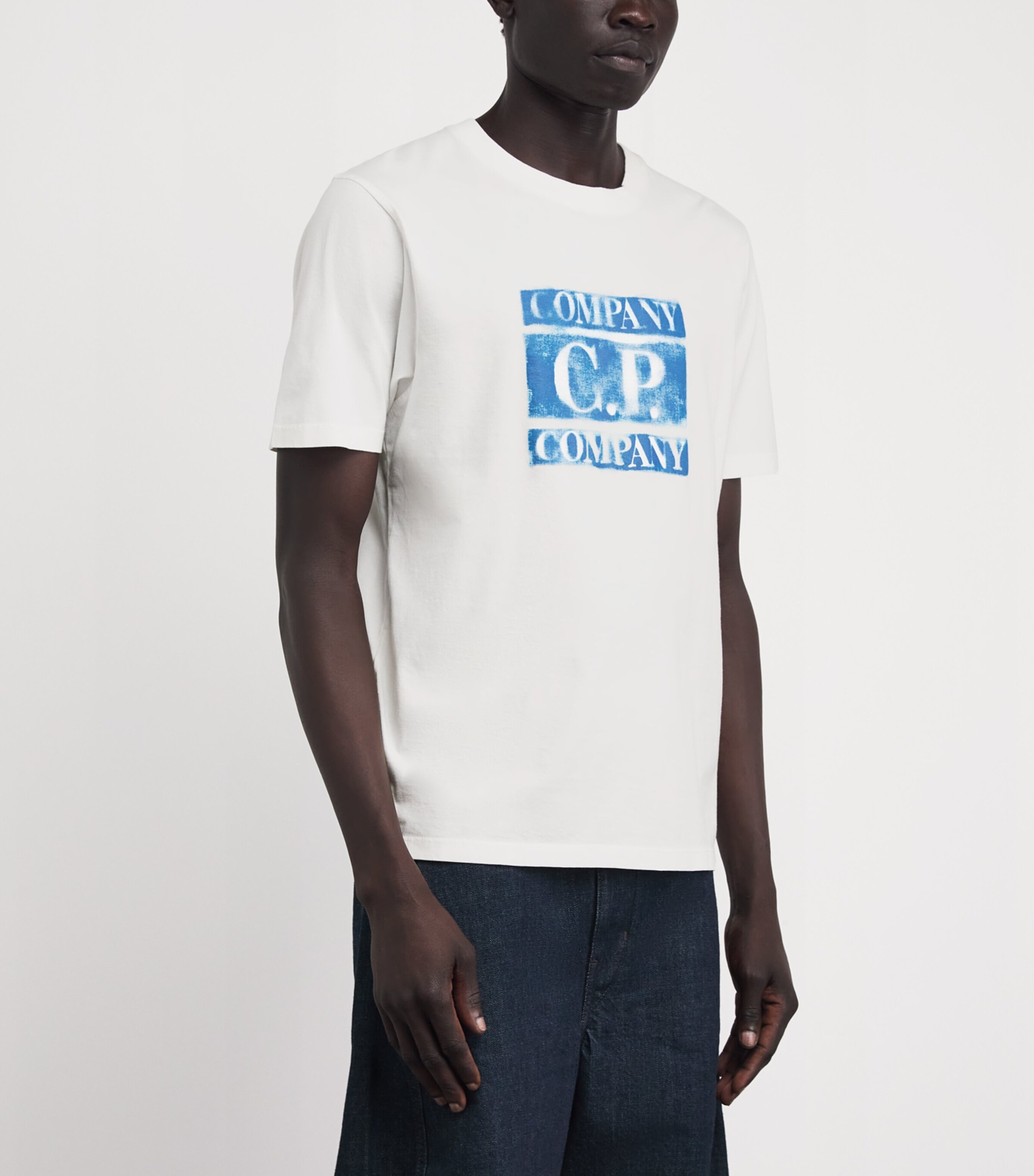 C.P. Company Mens Cotton Graffiti Logo T-Shirt Gauze White Image 4
