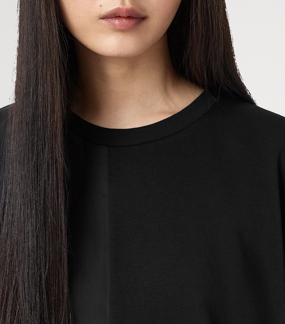 Cotton Lace-Trim Lenny T-Shirt BLACK Image 7