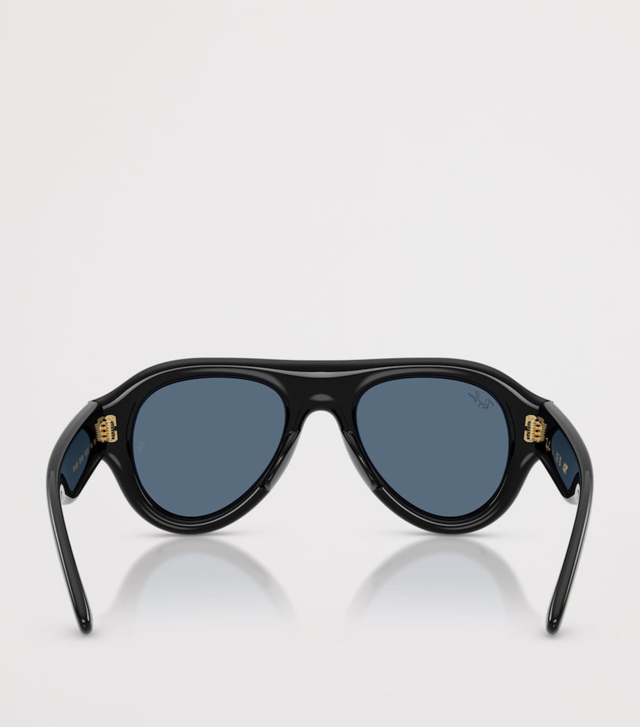 Ray-Ban Aviator Puffer Sunglasses Black Image 4