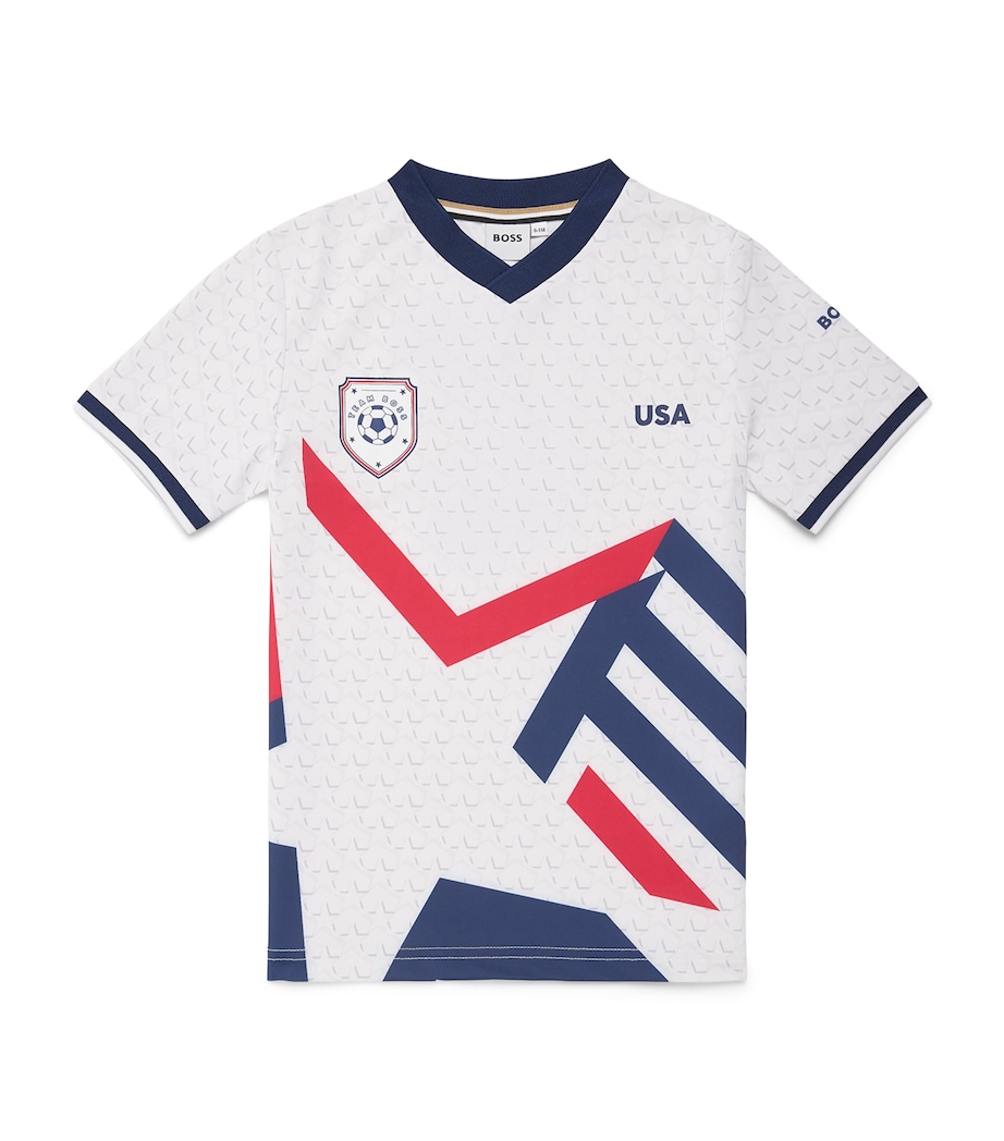 BOSS Kidswear USA Print Football T-Shirt (4-16 years) Image 1