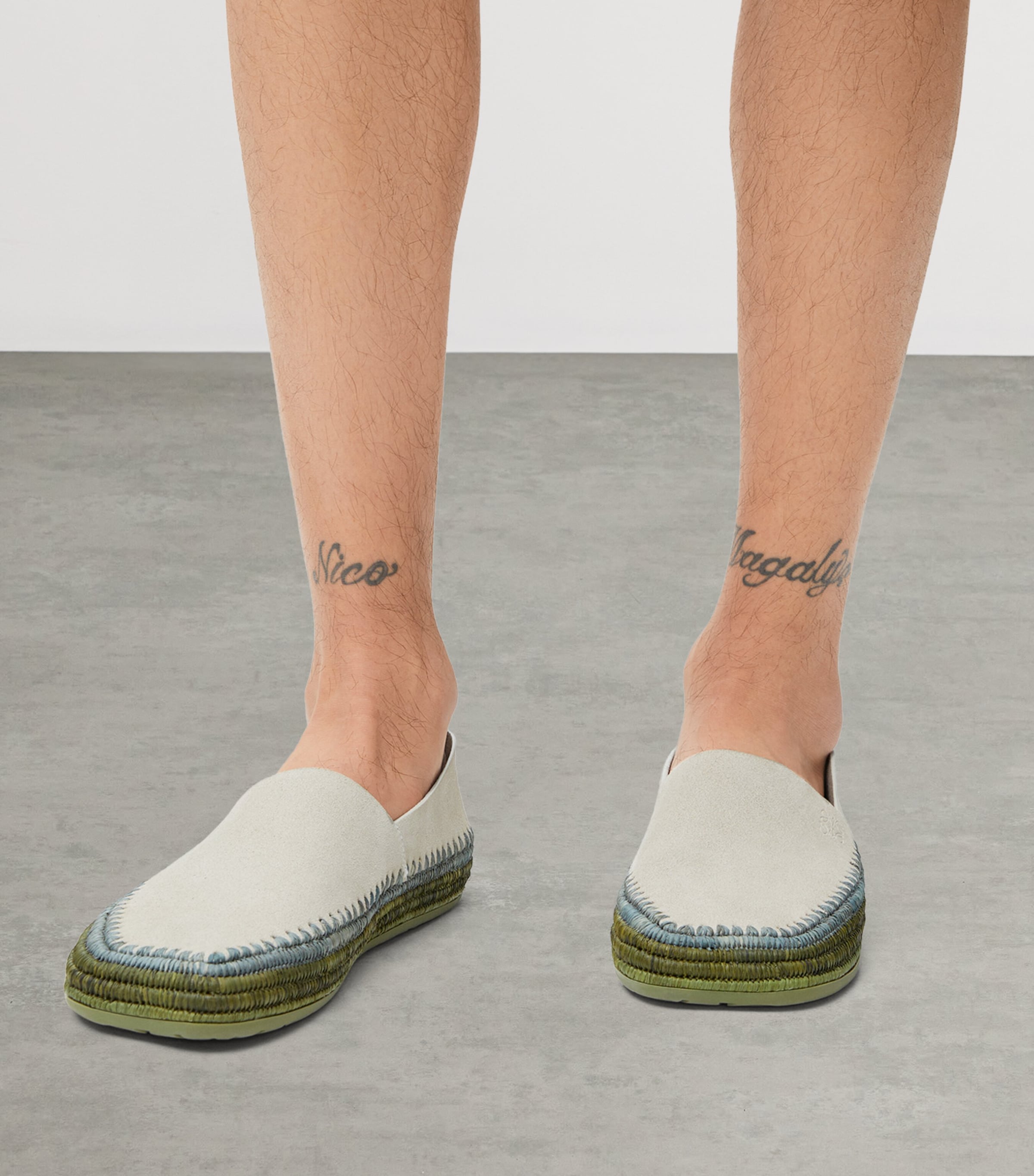 LOEWE x Paula's Ibiza Suede Raffia-Trim Rio Slippers