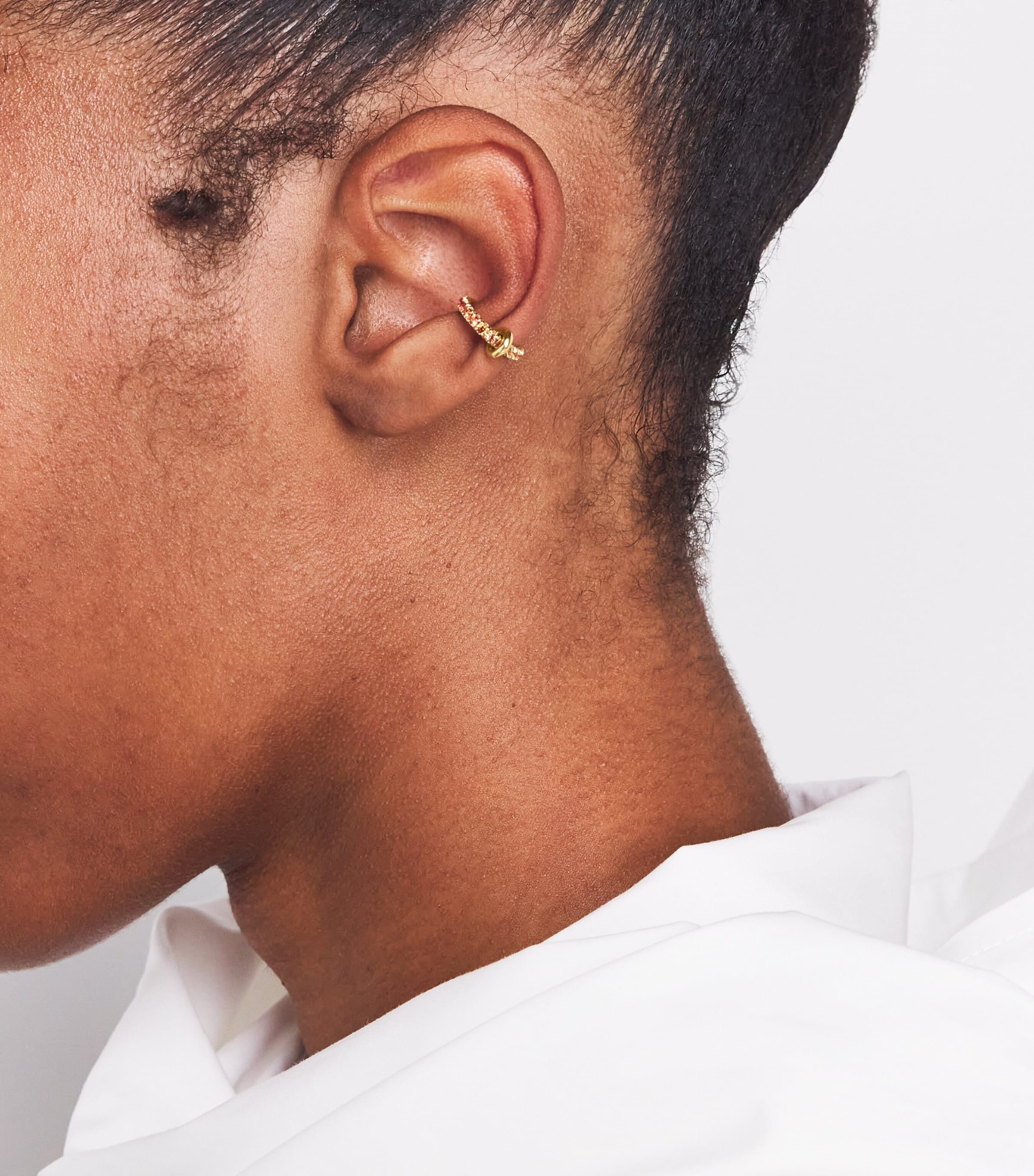 Yellow Gold and Sapphire Elara Single Ear Cuff YELLOW GOLD Image 2