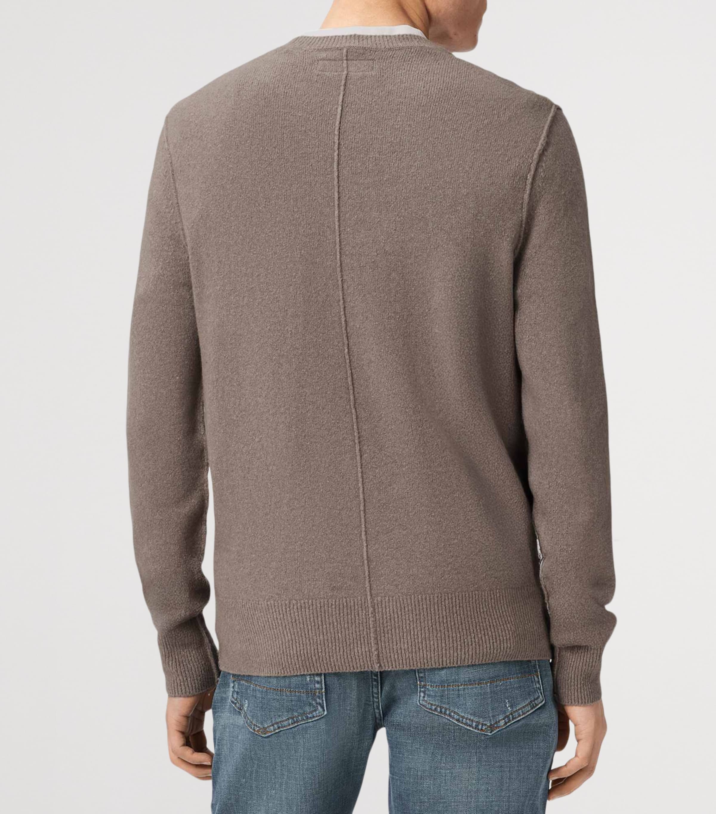 AllSaints Mens Crew-Neck Statten Sweater Cord Brown Image 4