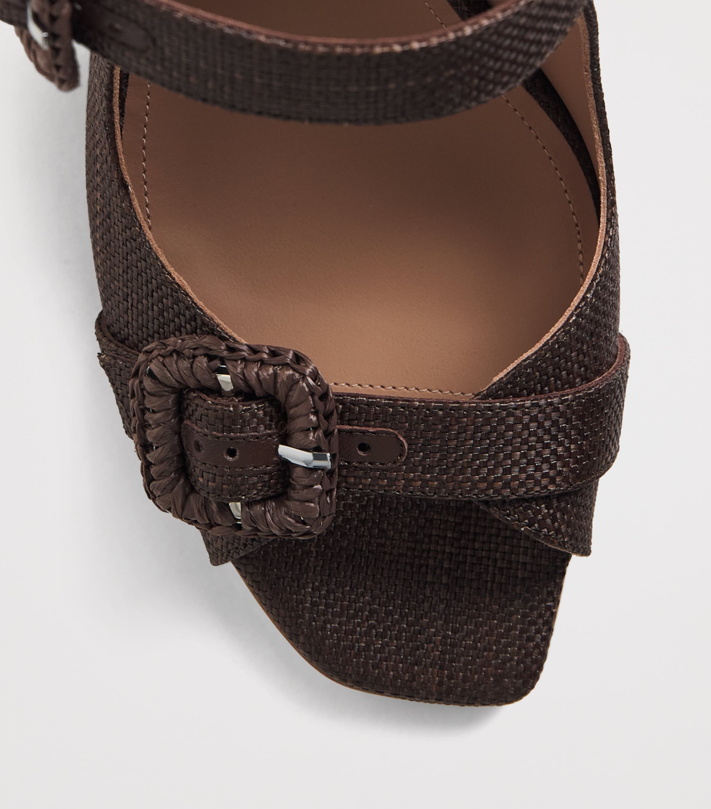 Malone Souliers Raffia Kimberly Heeled Mules 90 Dark Brown Image 6
