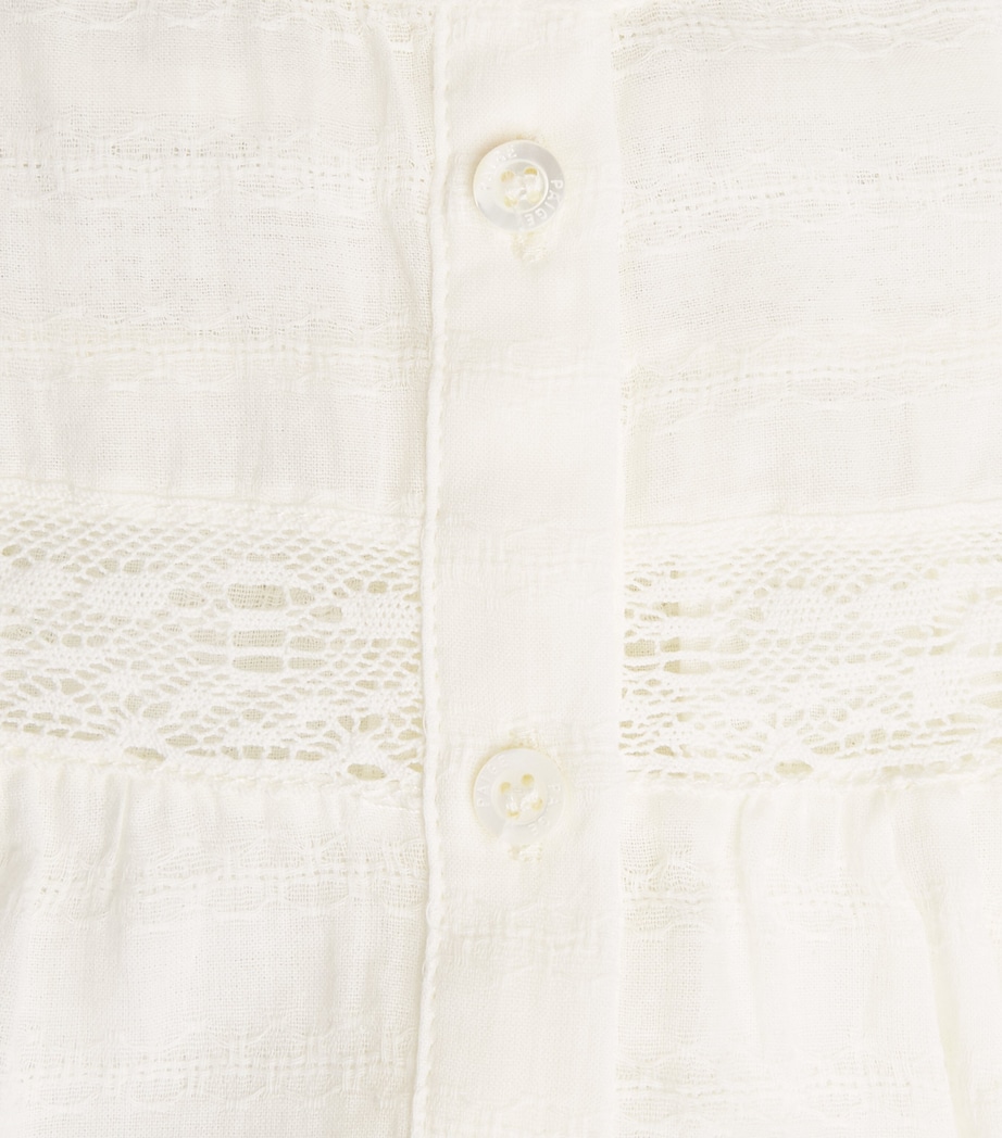 PAIGE Womens Cotton Embroidered Pasadena Blouse Ivory Image 6