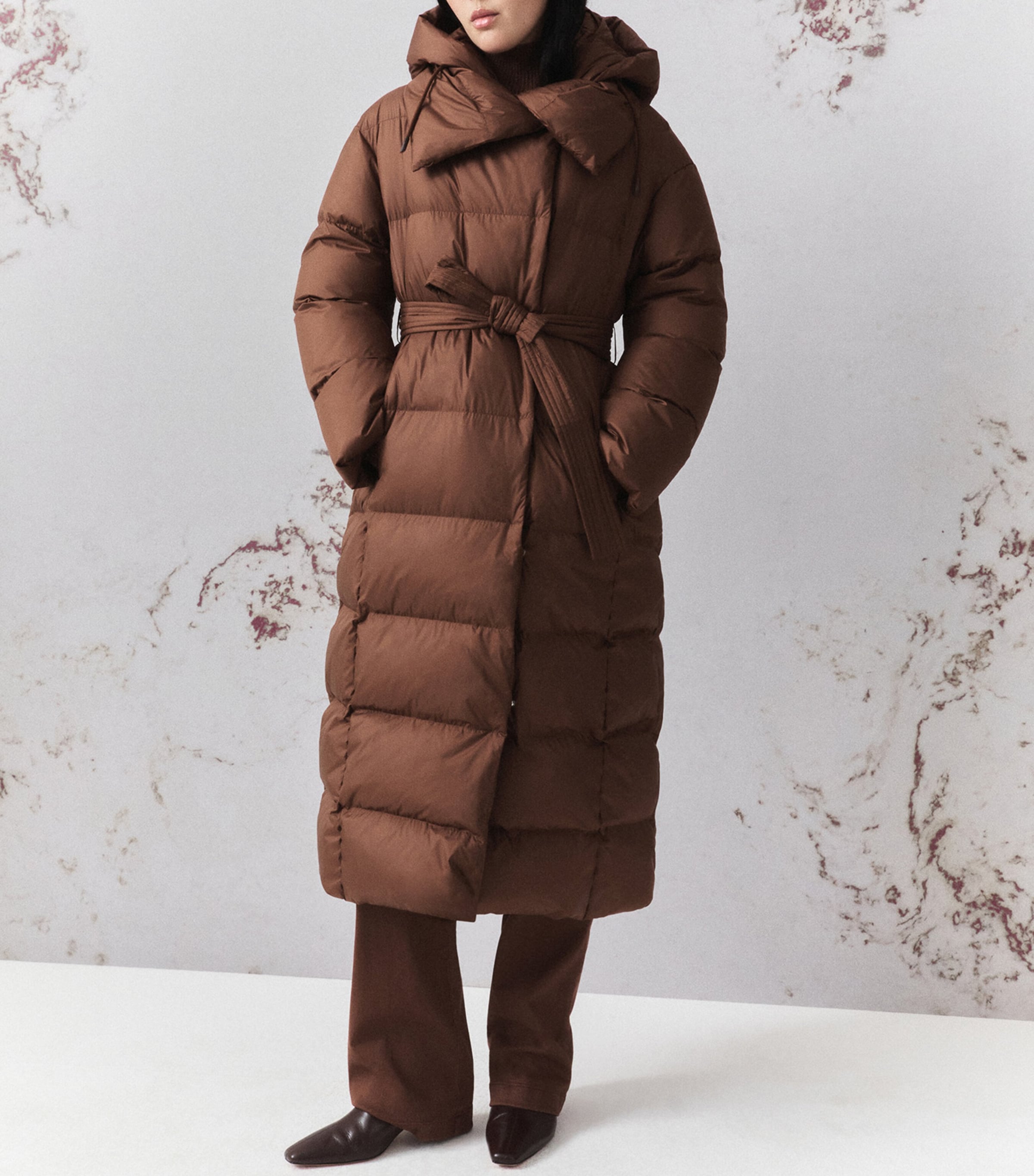 Marella Womens Down Quilted Coat Caramel Image 4