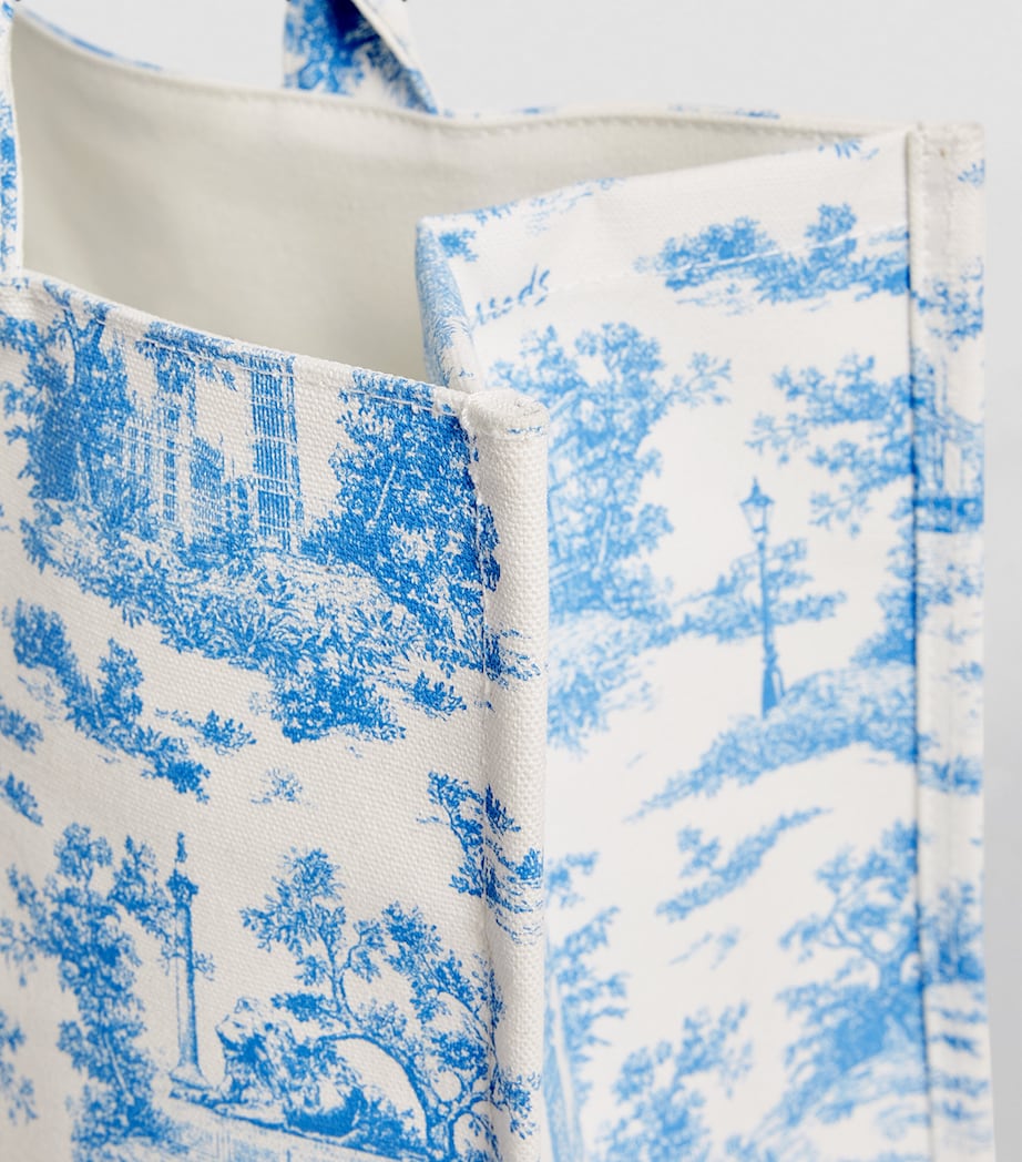 Harrods Toile Grocery Shopper Bag Blue Image 7