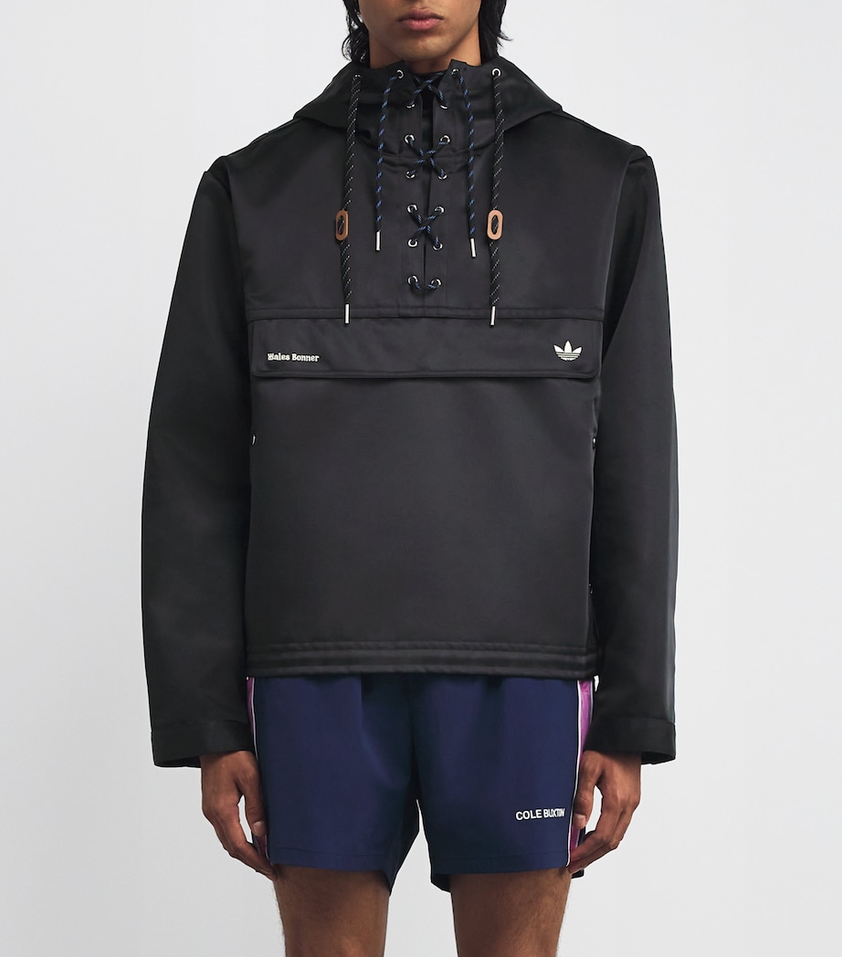 x Wales Bonner Hooded Sailor Jacket BLACK Image 3